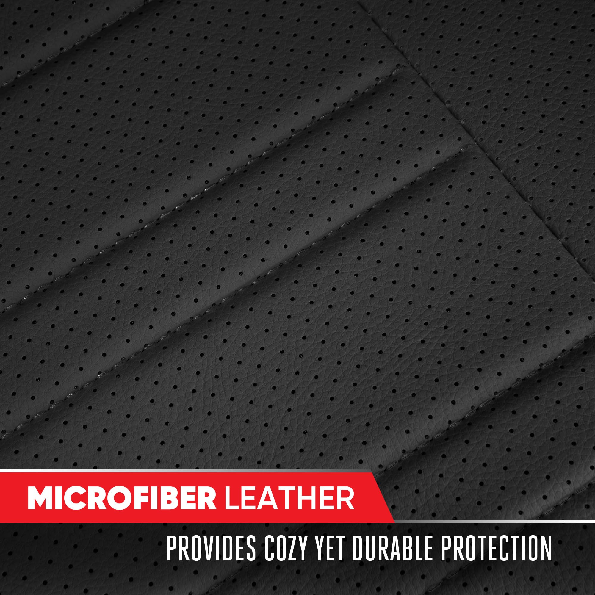 motor-trend-faux-leather-padded-rear-bench-car-seat-cover-with-storage-pockets image 6