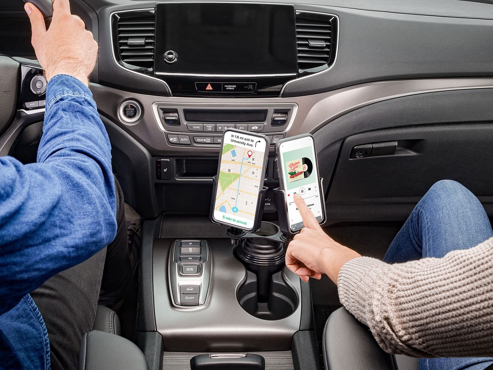 weathertech-cupfone-duo-universal-cup-holder-phone-mount-for-car-truck-adjustabl image 2