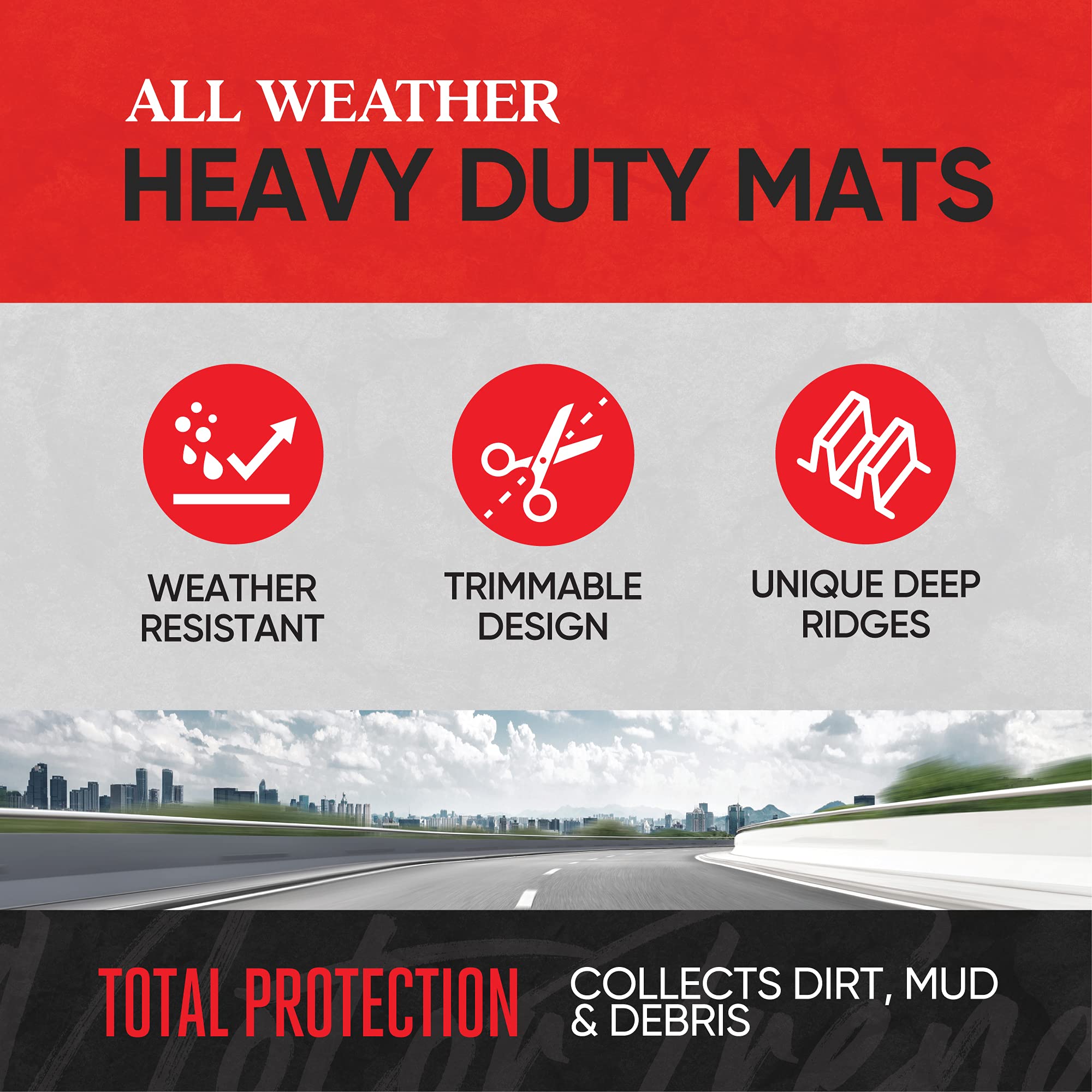 motor-trend-flextough-advanced-black-rubber-car-floor-mats-heavy-duty-trim-to-fi image 2