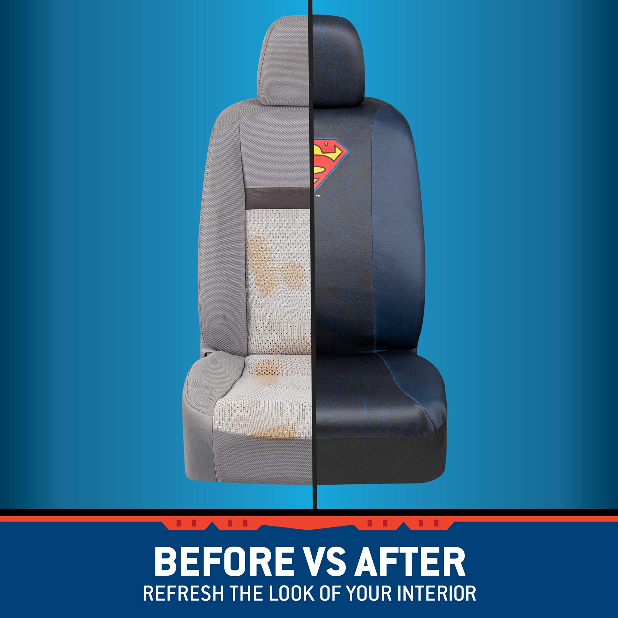 bdk-superman-universal-fit-seat-covers-with-removable-head-cover-seat-belt-pads image 7