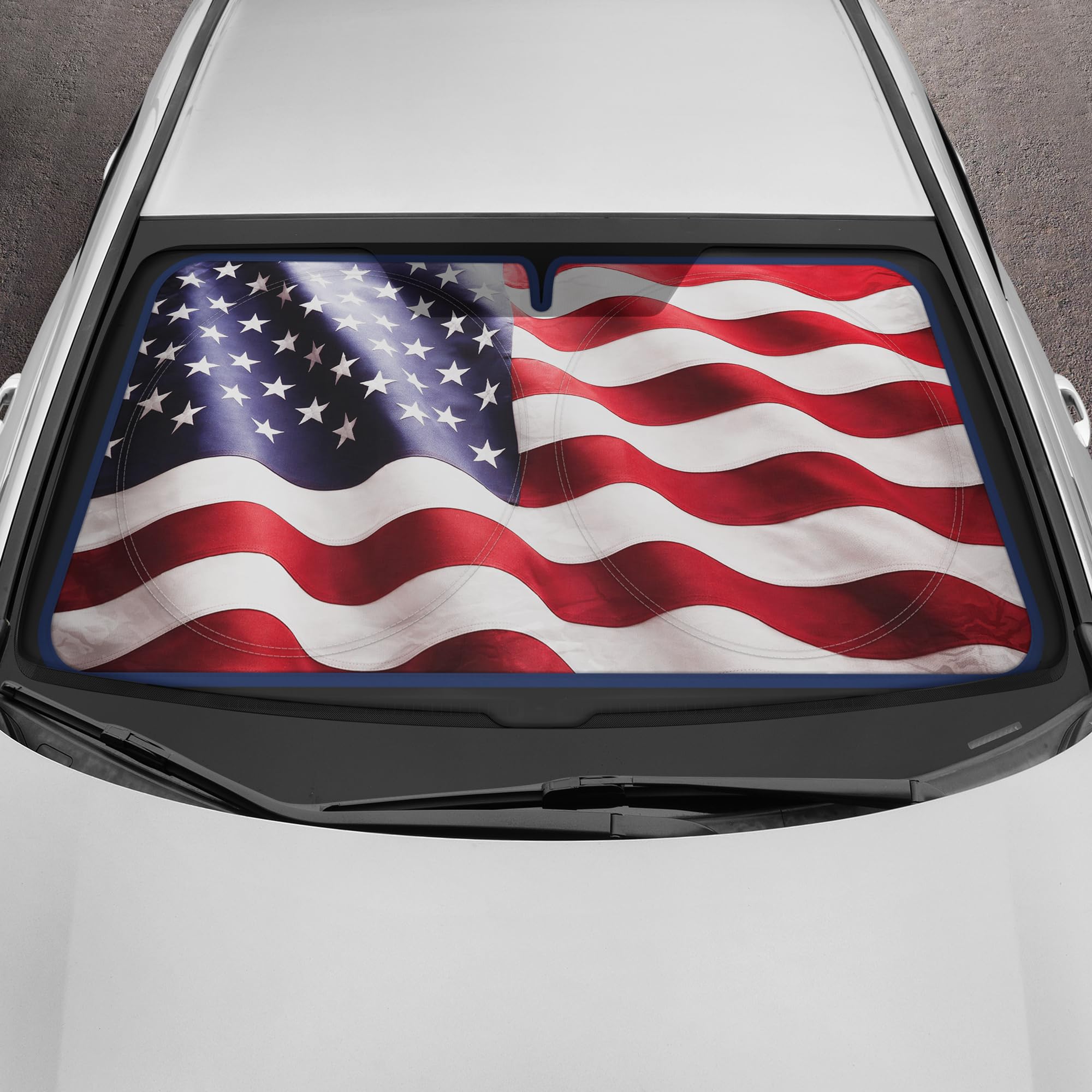 motor-trend-usa-americana-flag-windshield-sun-shade-medium-65-x33-pop-up-foldabl image 2