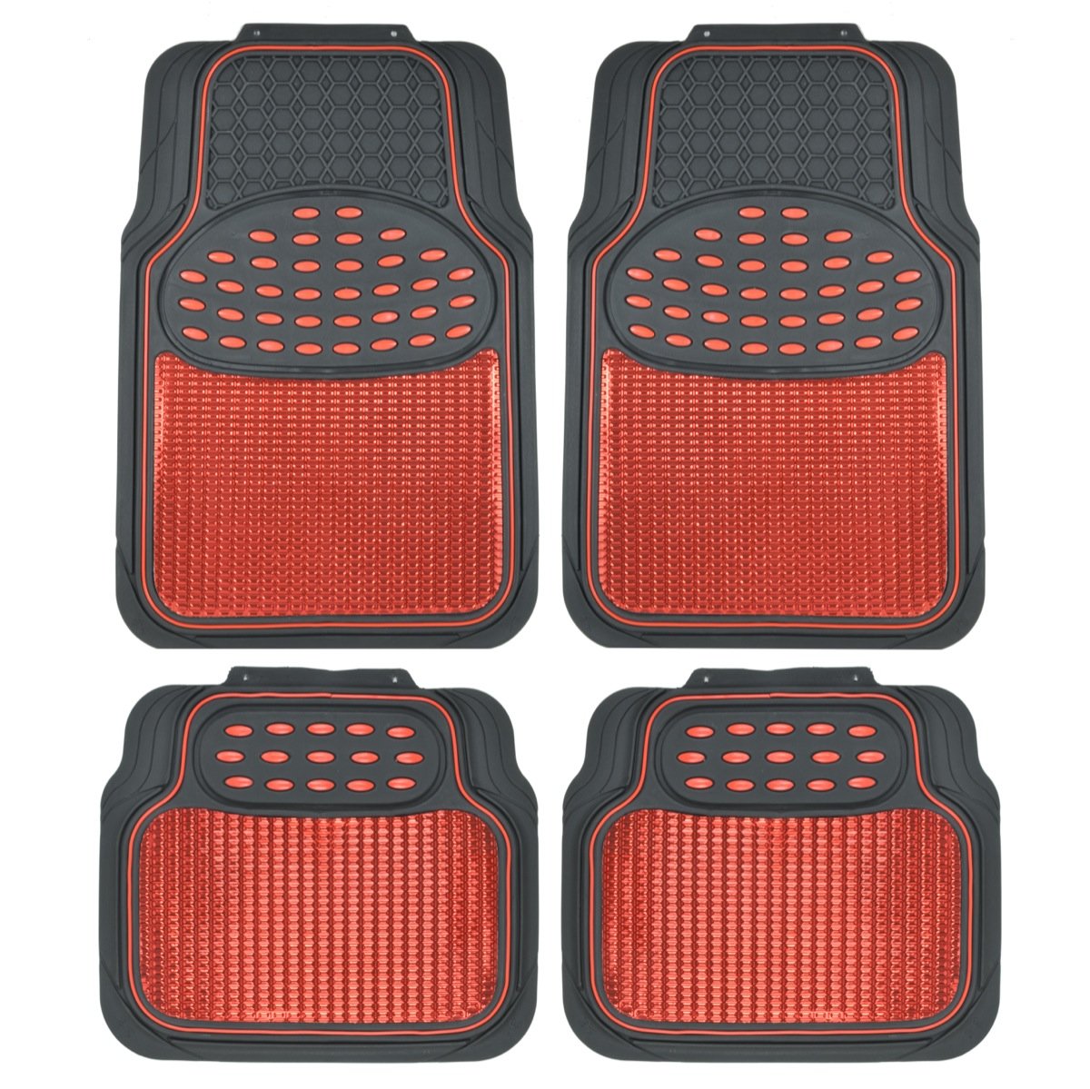 bdk-2-tone-black-pink-floor-mats-for-cars-semi-trimmable-heavy-duty-rubber-mats- image 7