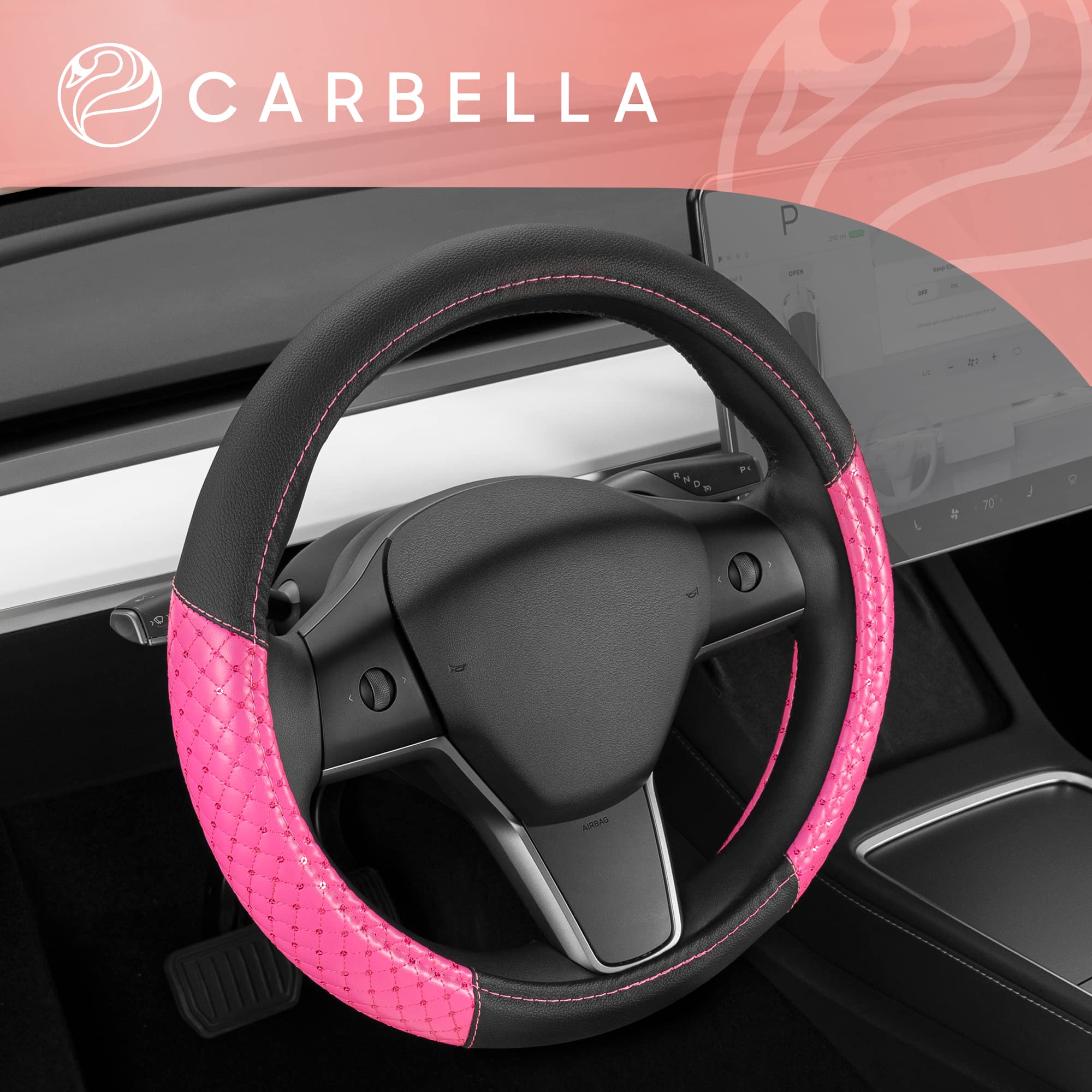 bdk-pink-sequin-bling-steering-wheel-cover-15-inch-fits-most-vehicles image 7