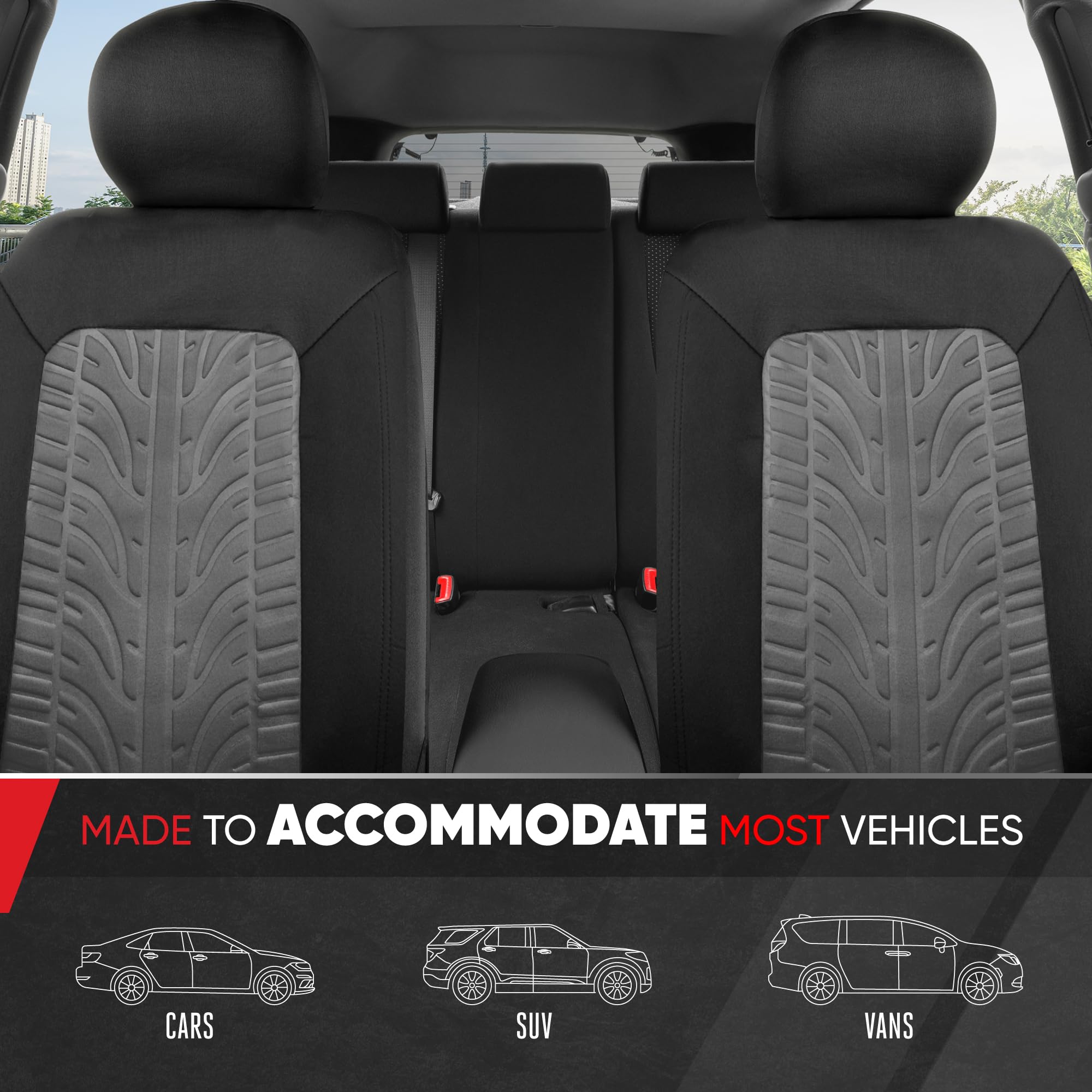 motor-trend-grandprix-gray-tire-tread-embossed-front-seat-covers-2-pack-airbag-c image 5