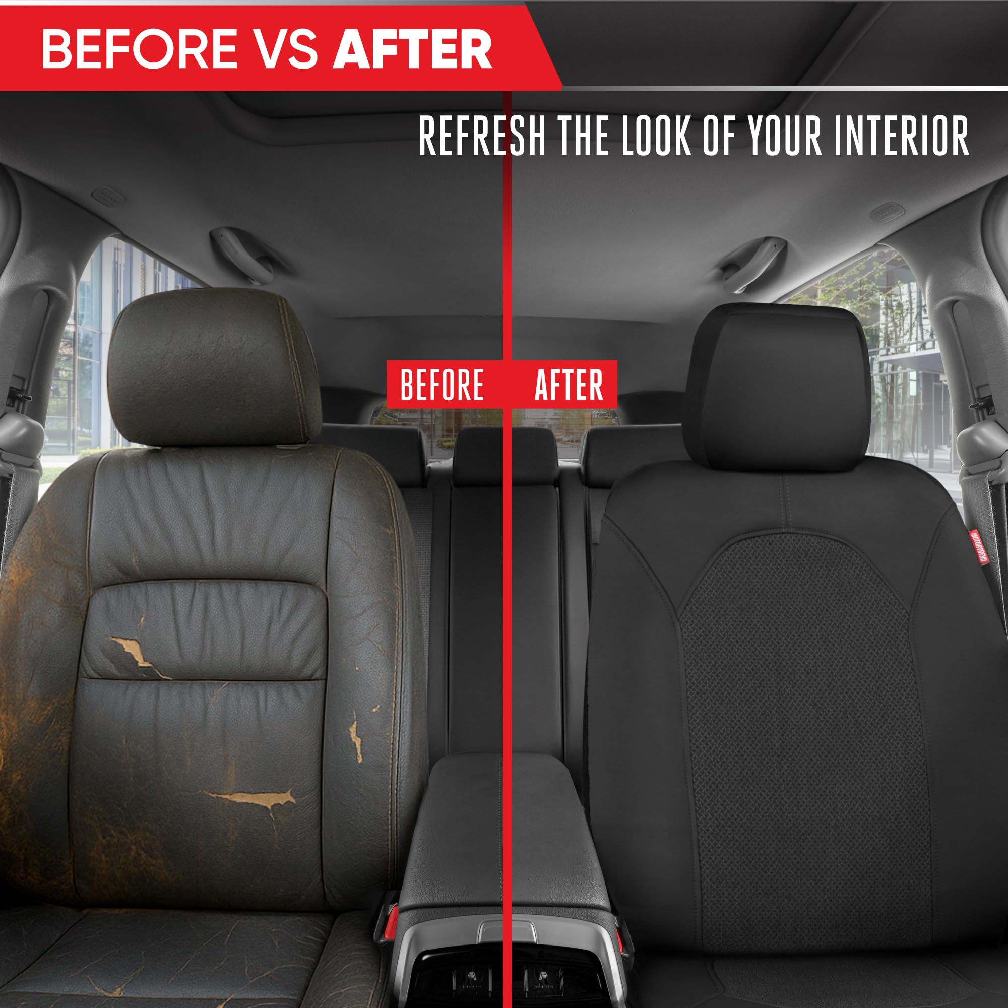 motor-trend-black-neoprene-car-seat-covers-for-2-front-seats-waterproof-spill-pr image 7
