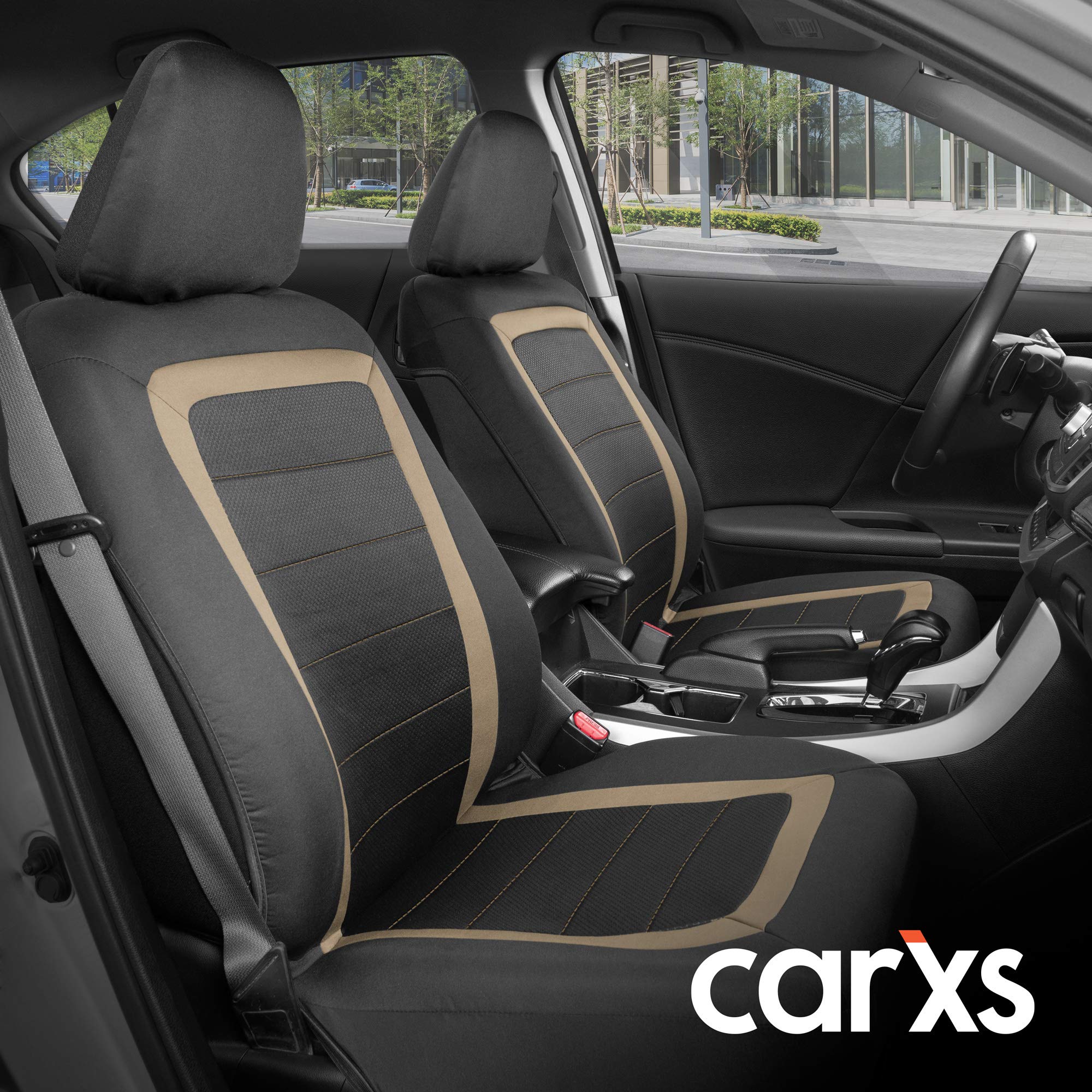 bdk-carxs-freshmesh-car-seat-covers-for-front-seats-beige-mesh-with-sideless-des image 3