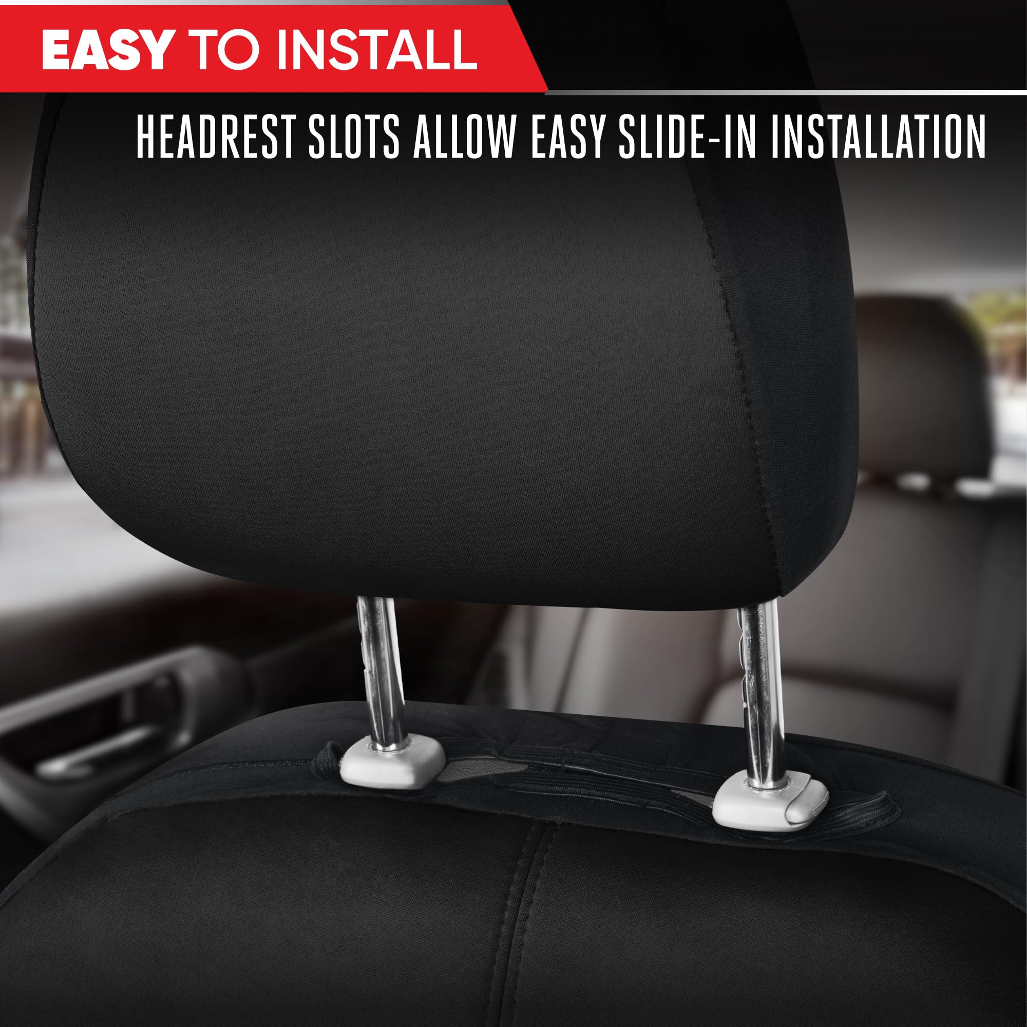 motor-trend-black-neoprene-car-seat-covers-for-2-front-seats-waterproof-spill-pr image 8