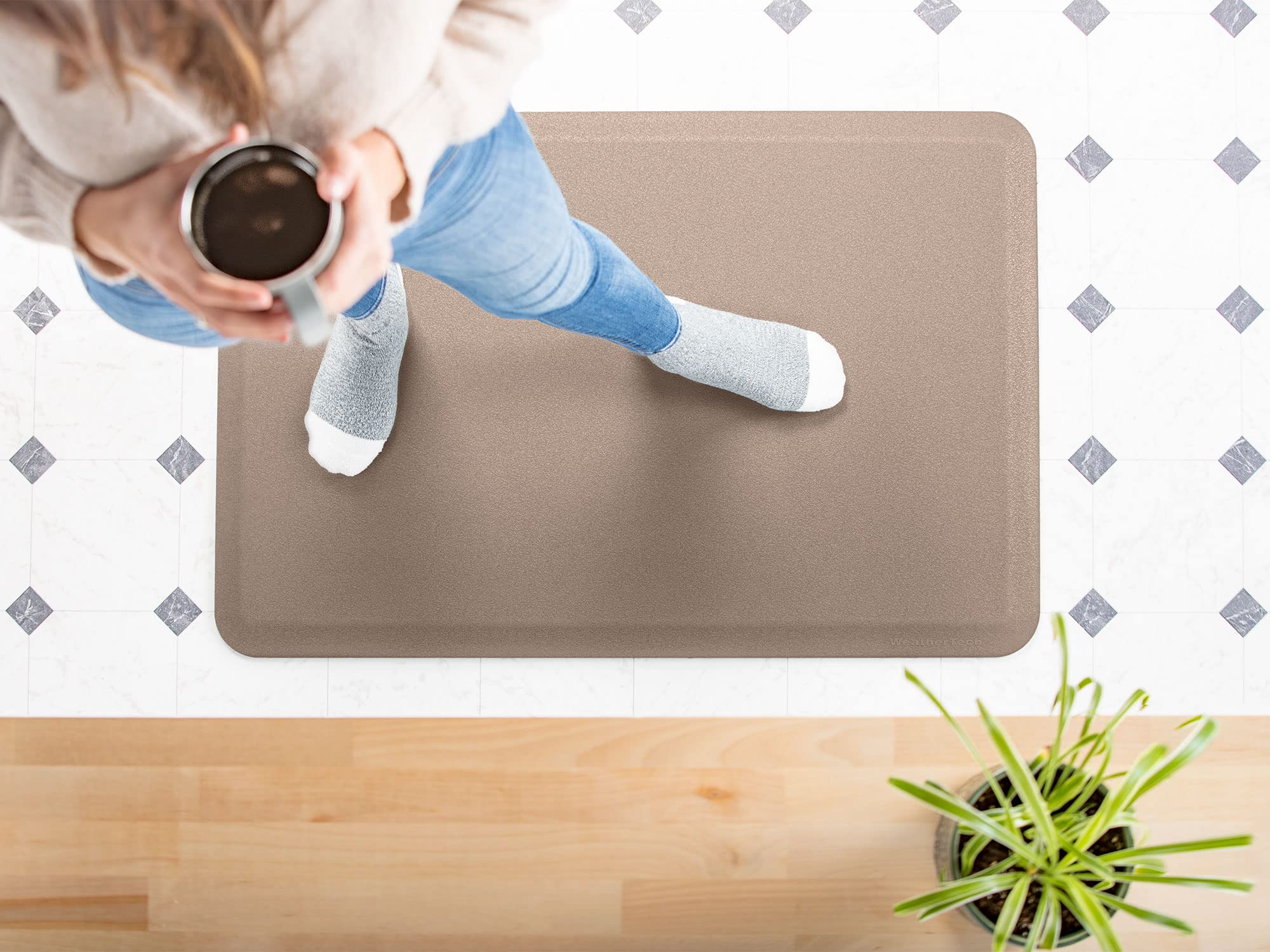 weathertech-comfortmat-anti-fatigue-floor-mat-stone-in-tan-24-x-36-cushioned-wat image 1