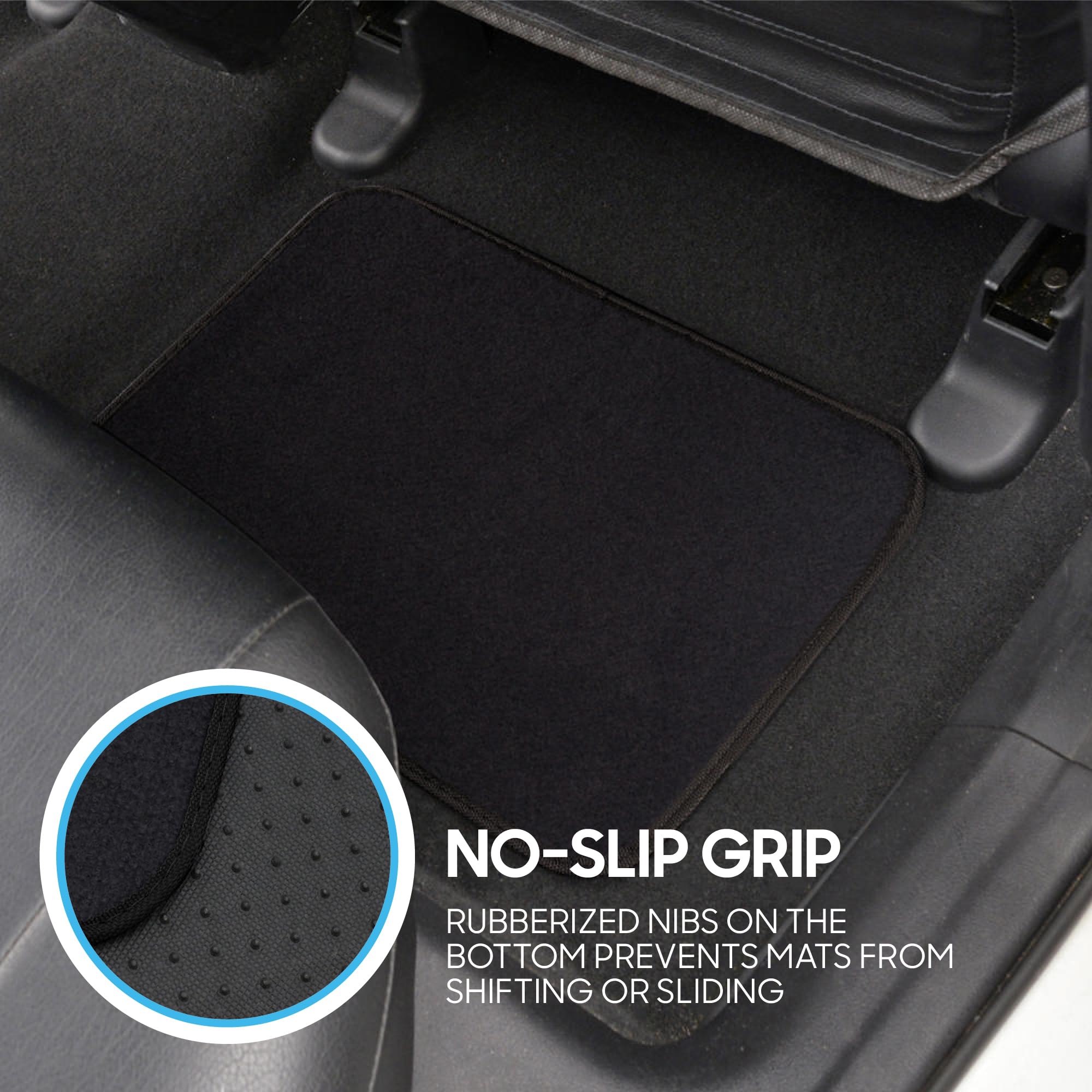 bdk-classic-carpet-floor-mats-front-rear-4-piece-universal-fit-with-heel-pad-bla image 8
