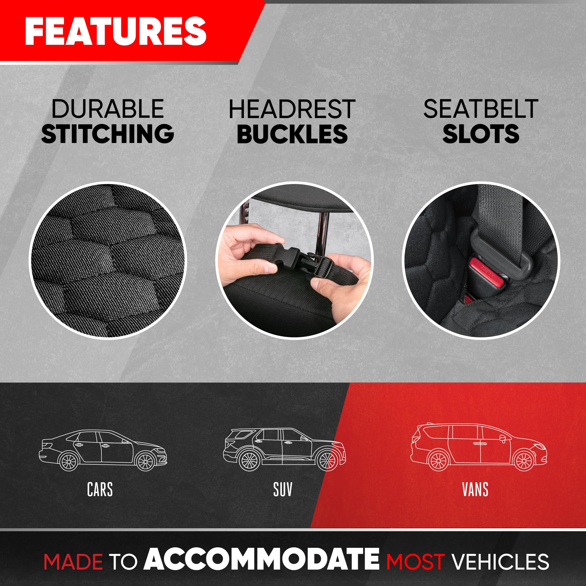 motor-trend-dog-car-seat-cover-for-back-seat-waterproof-non-slip-scratch-resista image 4