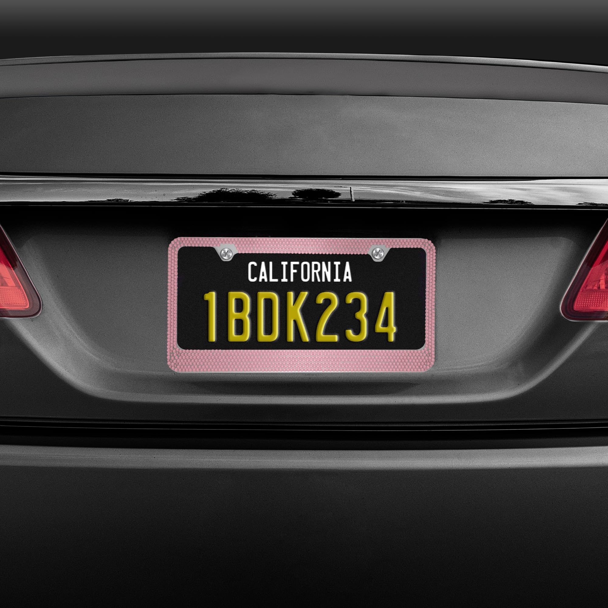bdk-pink-bling-rhinestone-license-plate-frame-for-women-stainless-steel-weatherp image 6