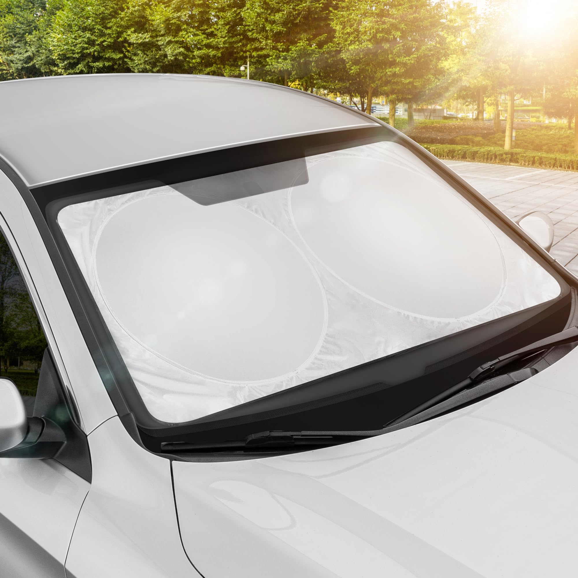 bdk-jumbo-windshield-sun-shade-63-x-35-5-pop-up-reflective-uv-protector-for-car- image 4