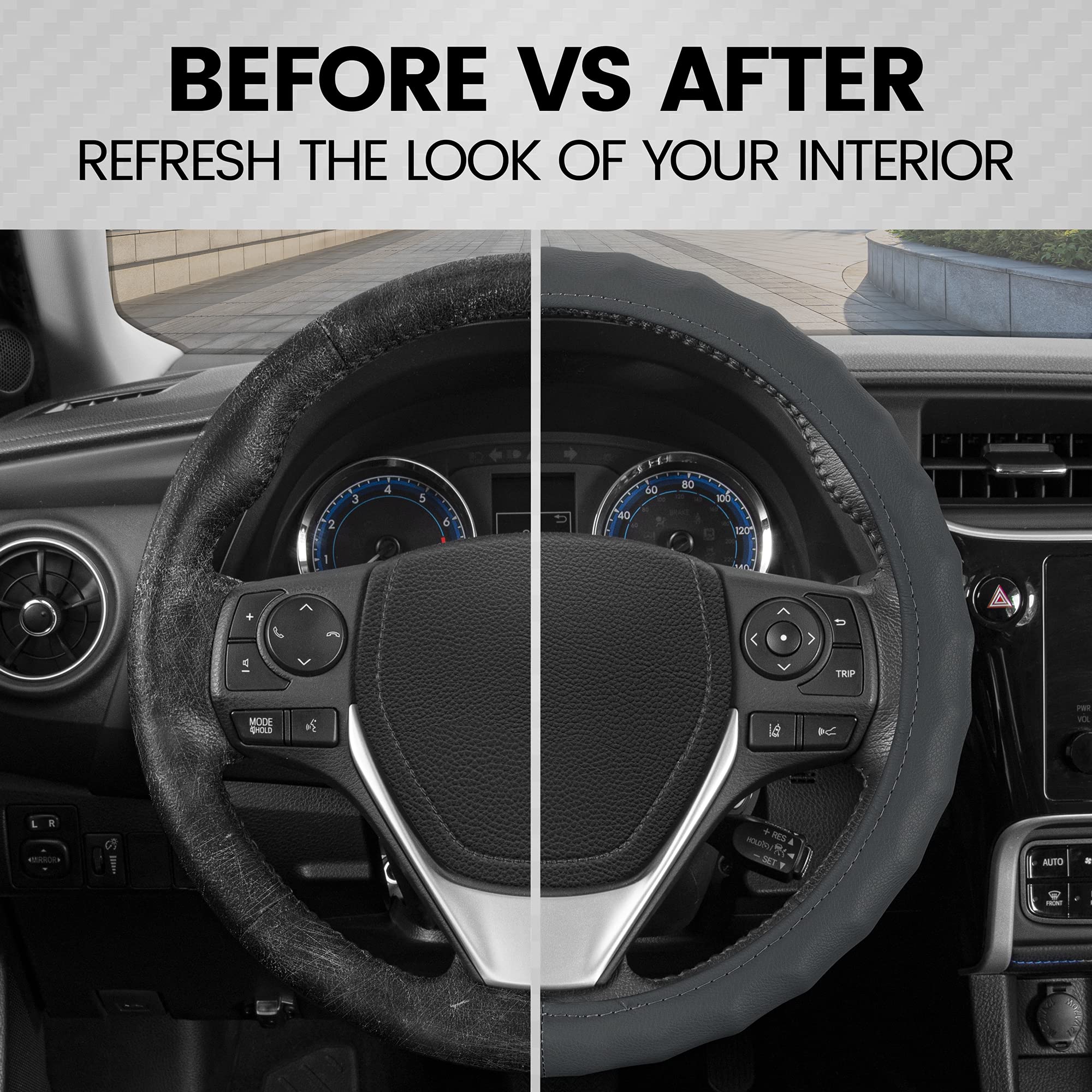 bdk-genuine-leather-steering-wheel-cover-13-5-14-5-inch-gray image 4
