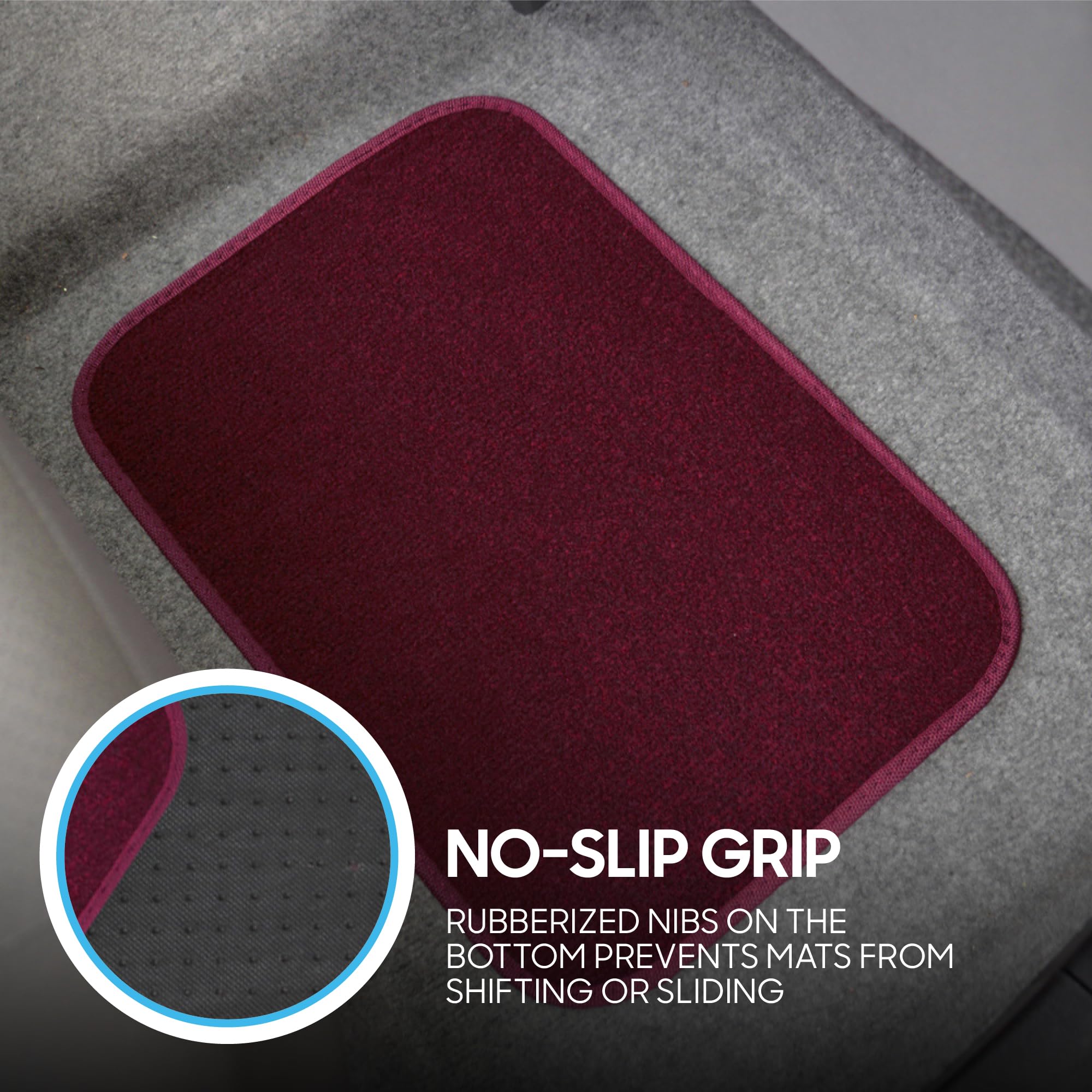 bdk-mt-100-burgundy-red-carpeted-4-piece-universal-fit-car-floor-mats-with-vinyl image 8