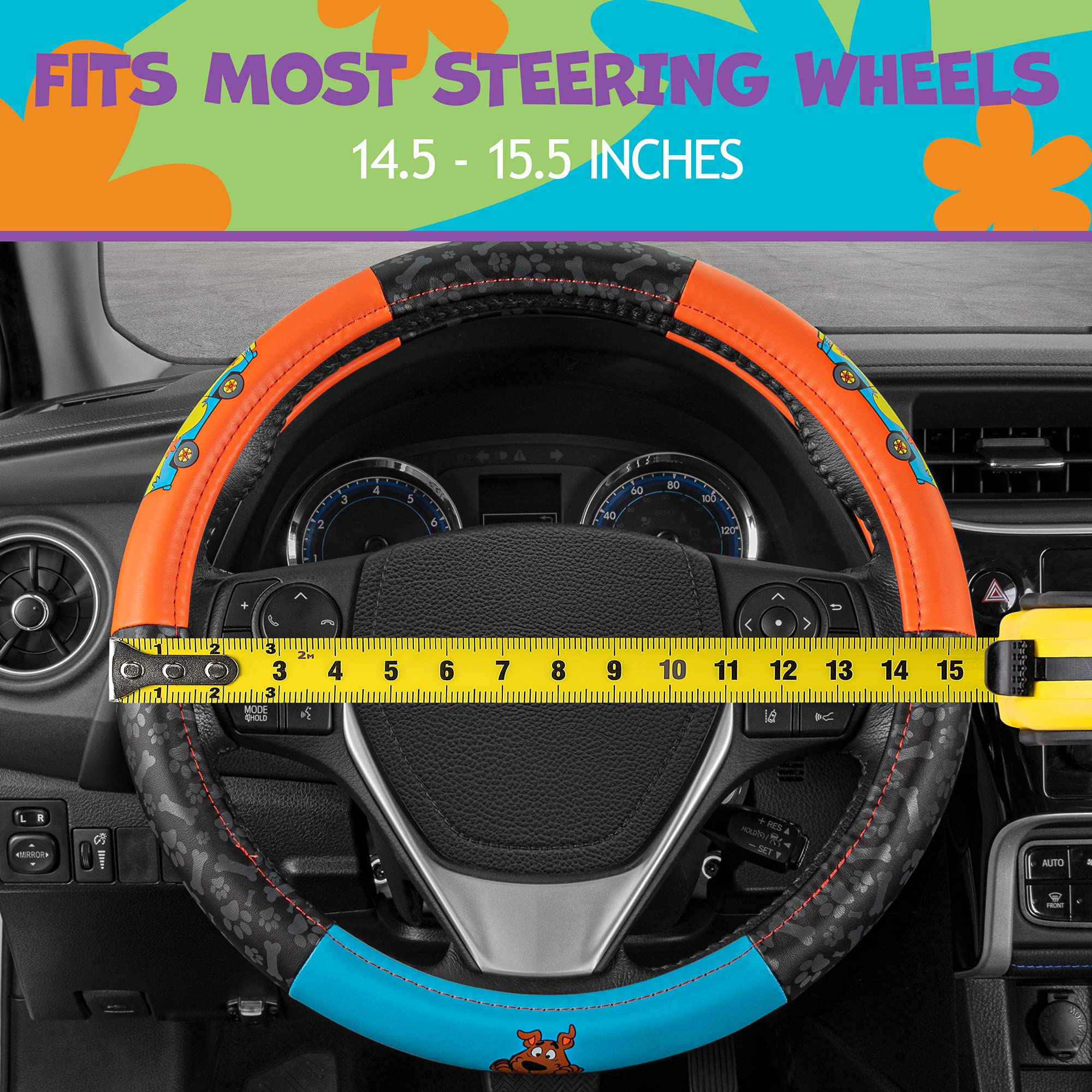 bdk-warner-bros-scooby-doo-mystery-machine-15-standard-size-car-steering-wheel-c image 7