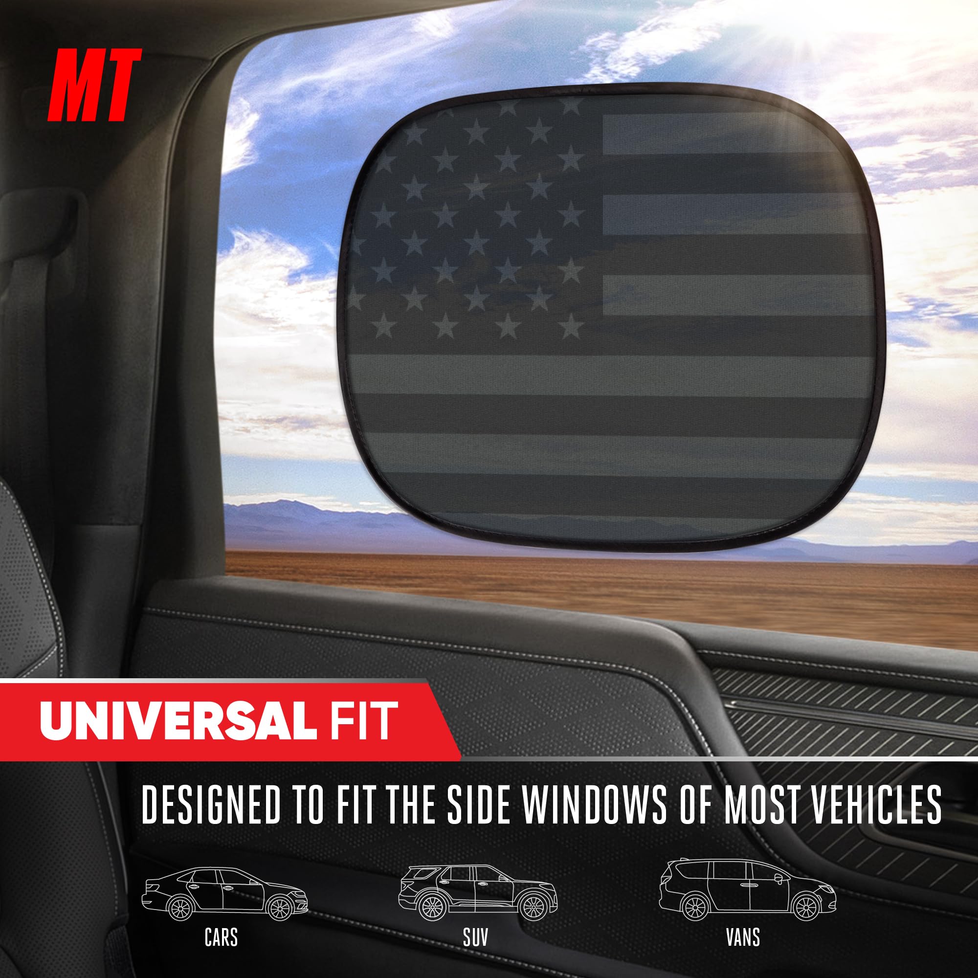 motor-trend-usa-black-american-flag-car-window-shades-2-pack-18-x-14-heat-glare- image 3