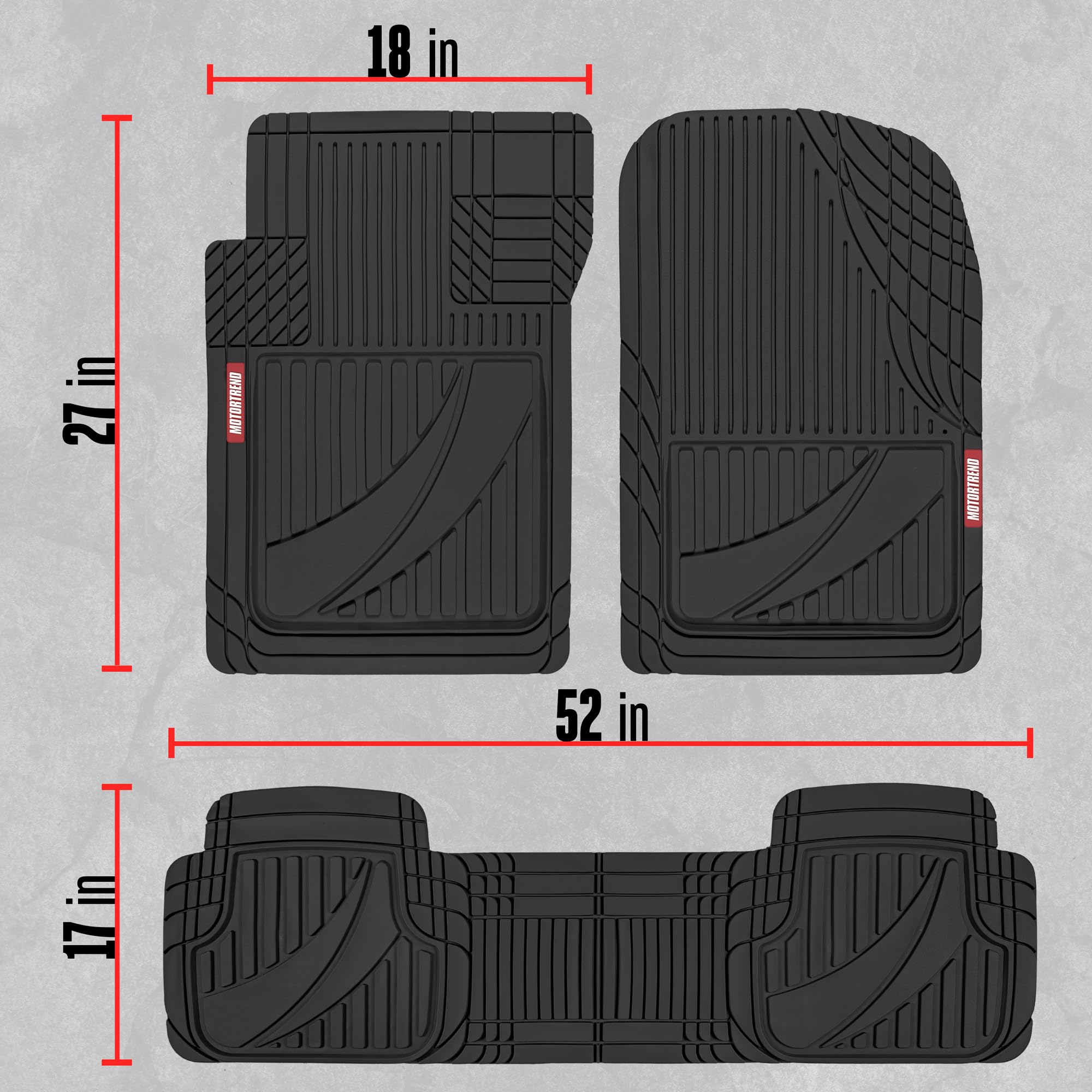 motor-trend-flextough-advanced-black-rubber-car-floor-mats-heavy-duty-trim-to-fi image 8