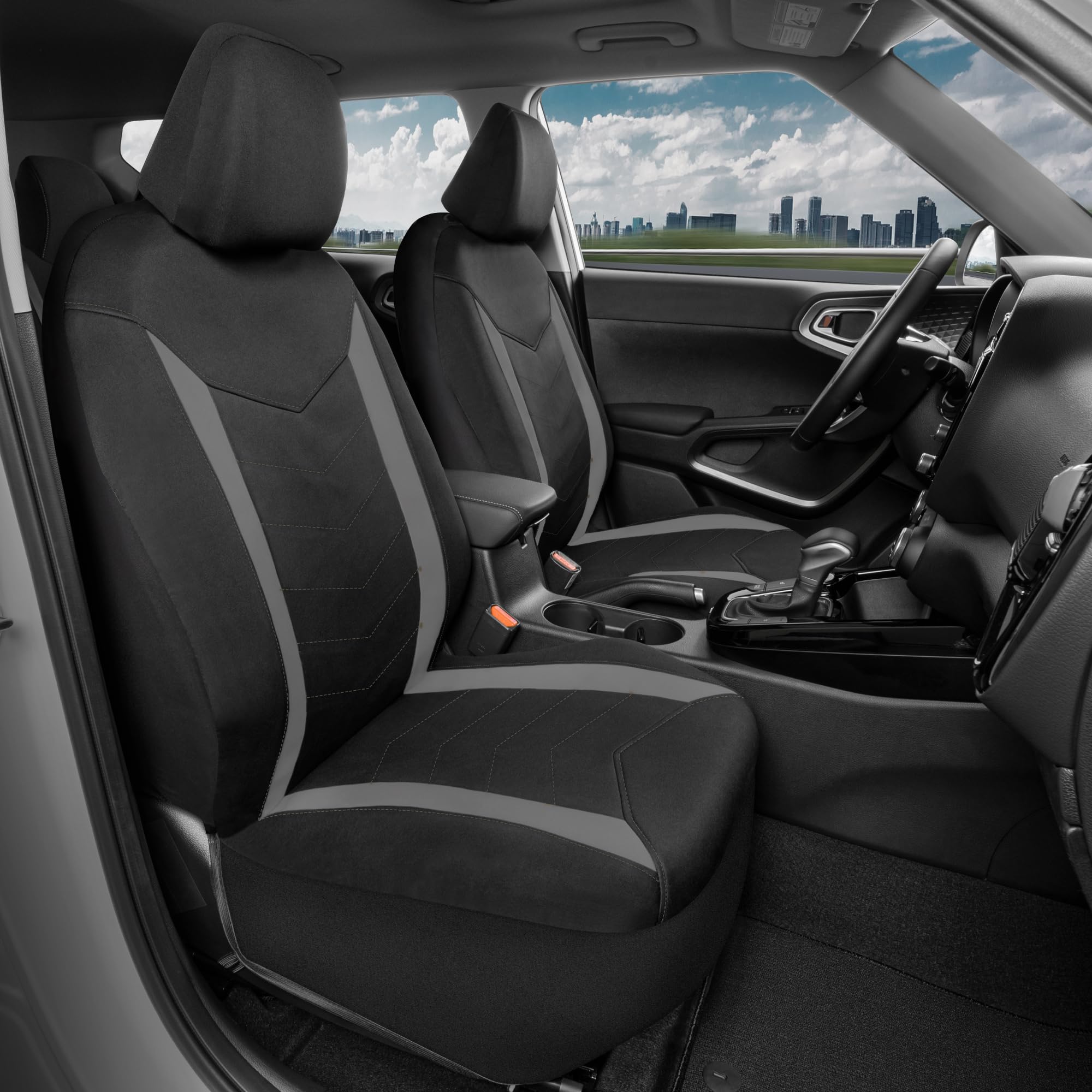 motor-trend-spillguard-waterproof-neoprene-front-seat-covers-gray-airbag-compati image 3