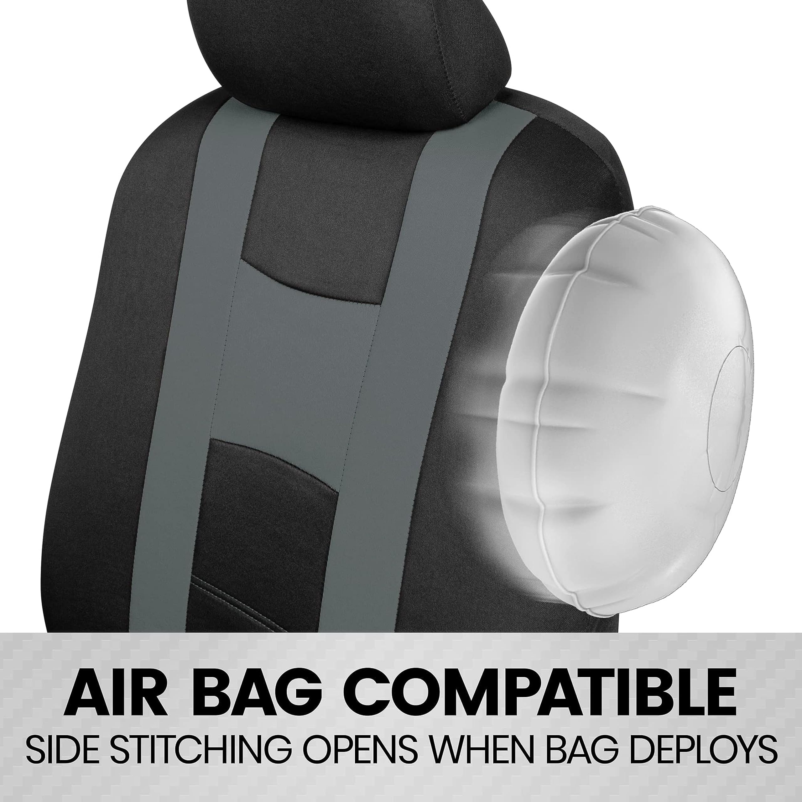 bdk-carxs-universal-fit-2-tone-light-gray-car-seat-covers-full-set-for-most-cars image 4