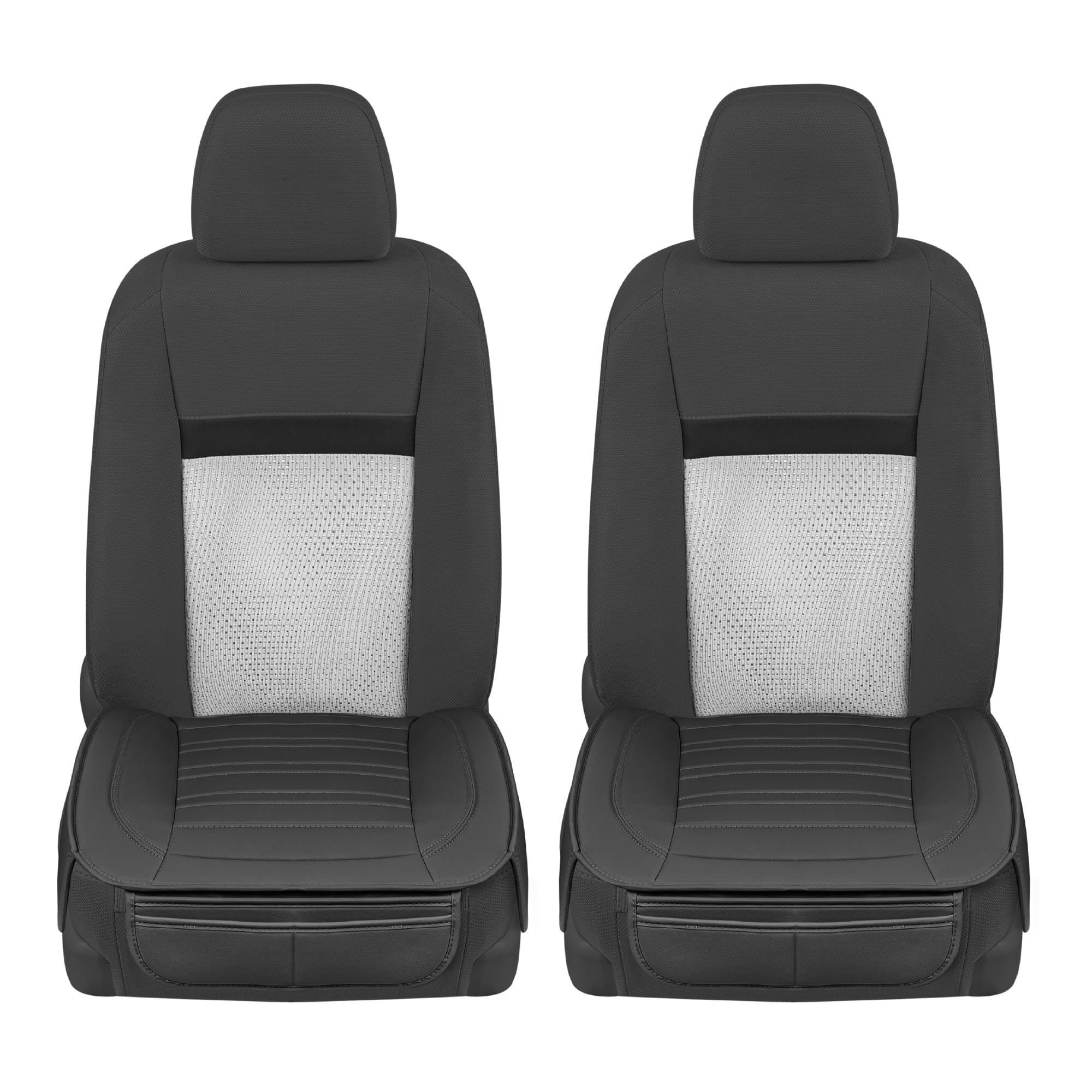 motor-trend-faux-leather-padded-bottom-seat-covers-with-storage-pockets-2-pack-b image 7