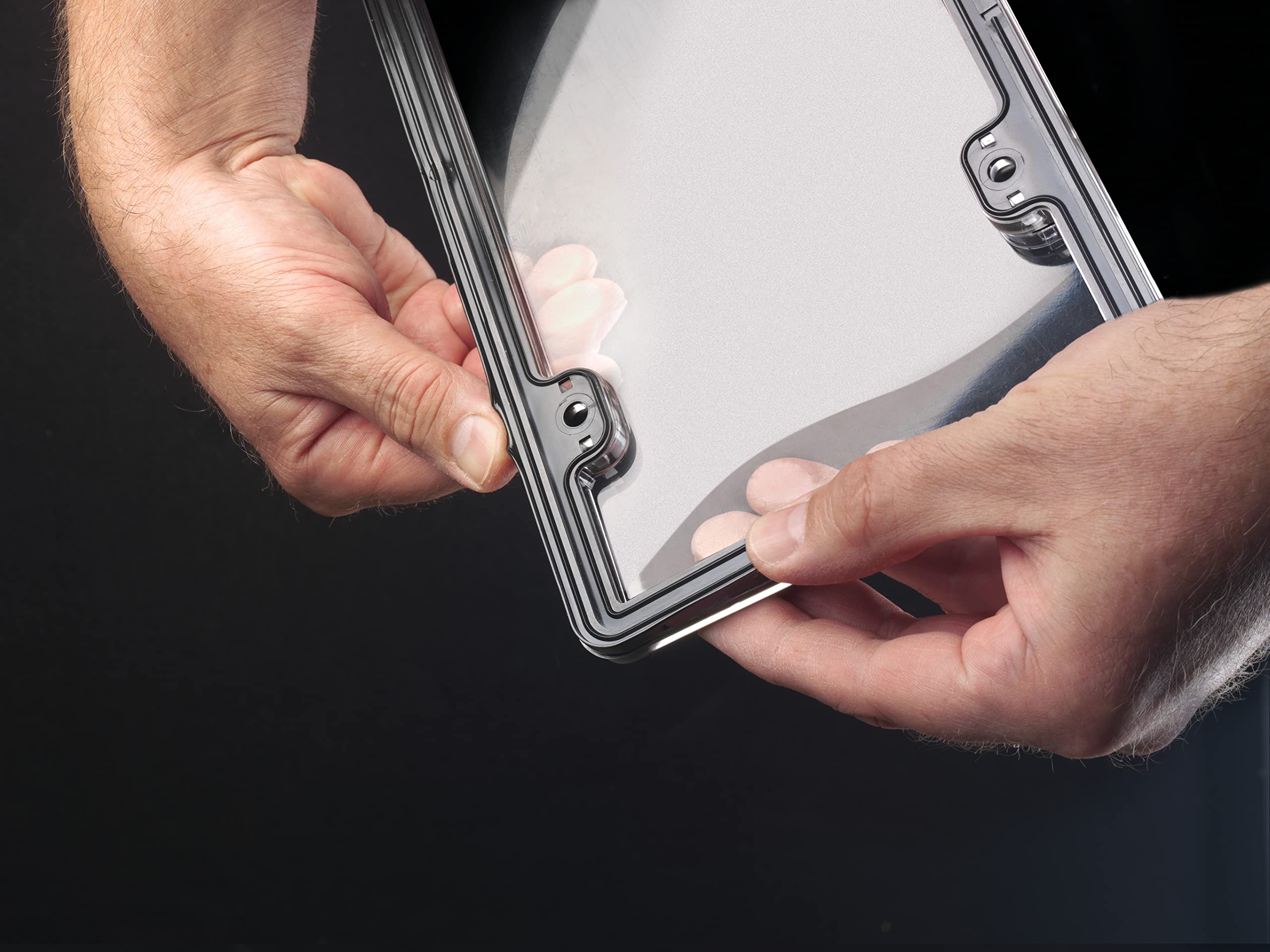 weathertech-clearcover-license-plate-cover-clear-acrylic-black-frame image 4