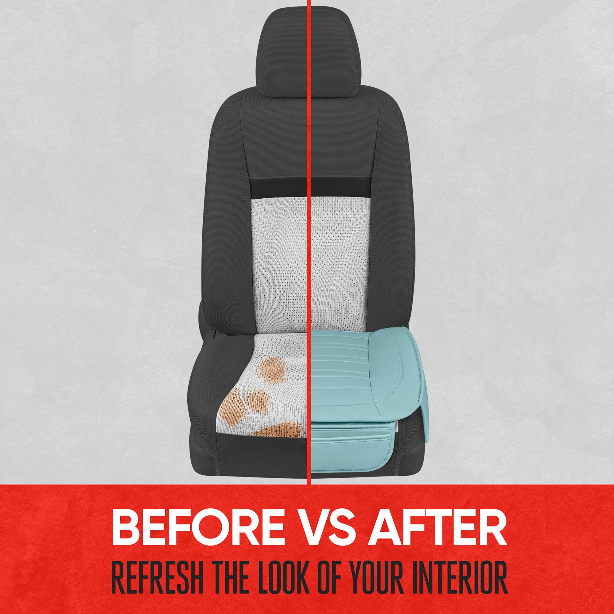 motor-trend-faux-leather-front-seat-cover-mint-universal-bottom-cushion-protecto image 6