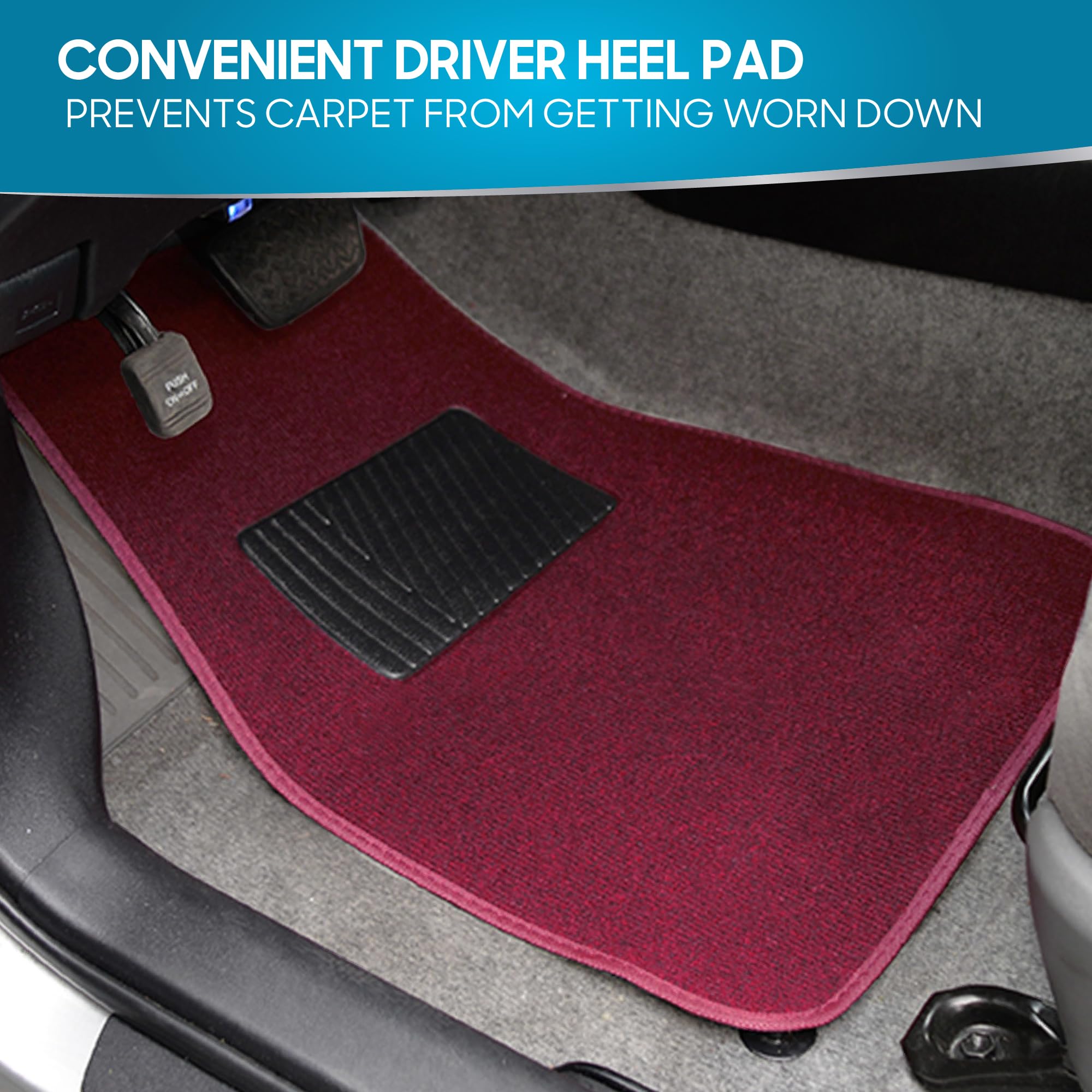 bdk-mt-100-burgundy-red-carpeted-4-piece-universal-fit-car-floor-mats-with-vinyl image 2