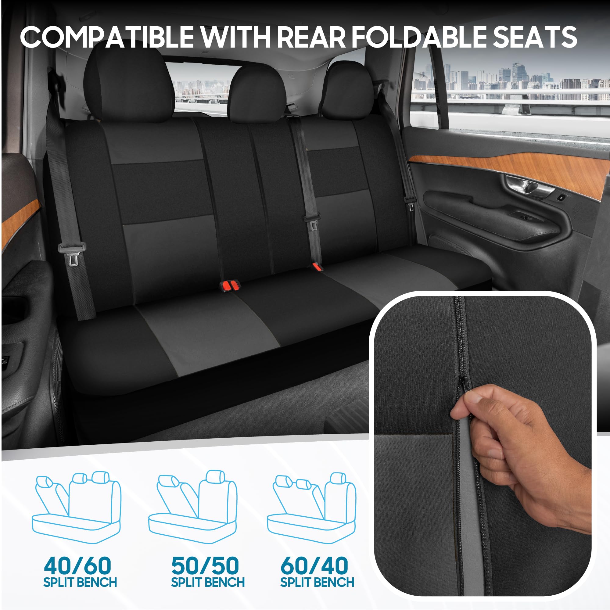bdk-polypro-car-seat-covers-full-set-in-charcoal-on-black image 4