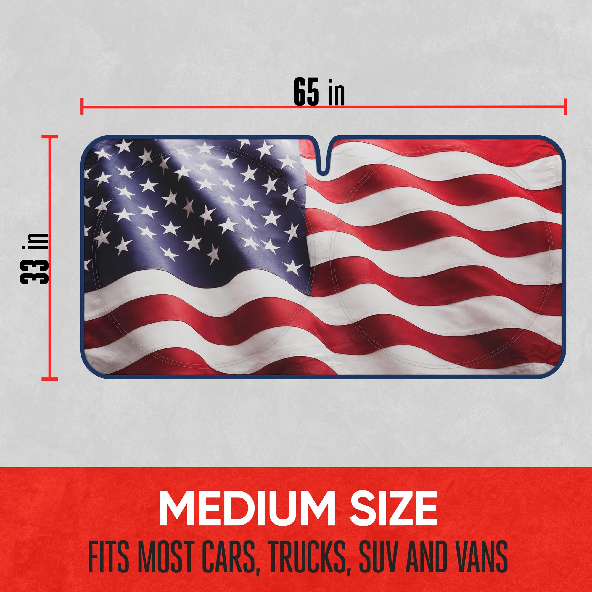 motor-trend-usa-americana-flag-windshield-sun-shade-medium-65-x33-pop-up-foldabl image 6