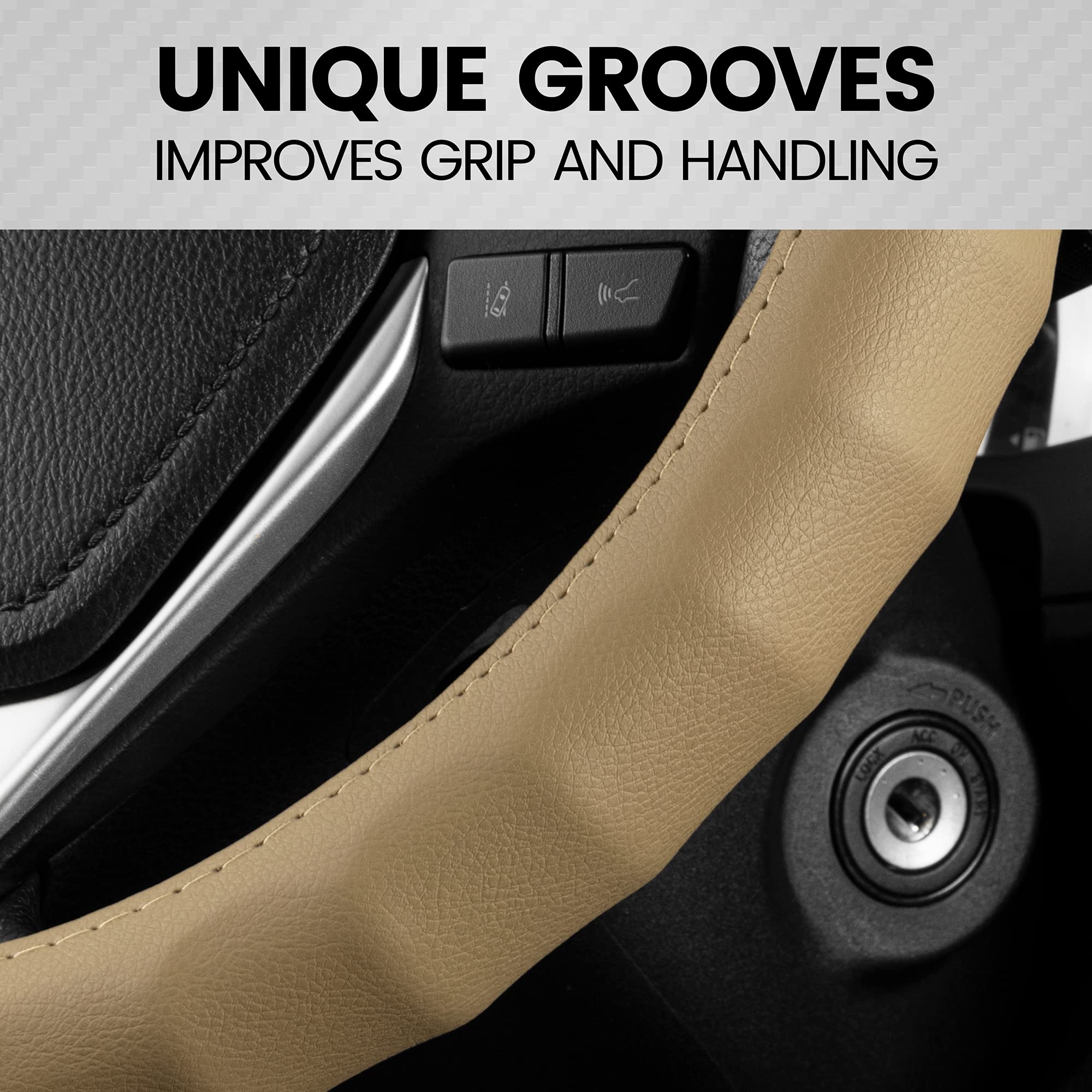 bdk-genuine-beige-leather-steering-wheel-cover-for-large-wheels-15-5-16-5-ergono image 4