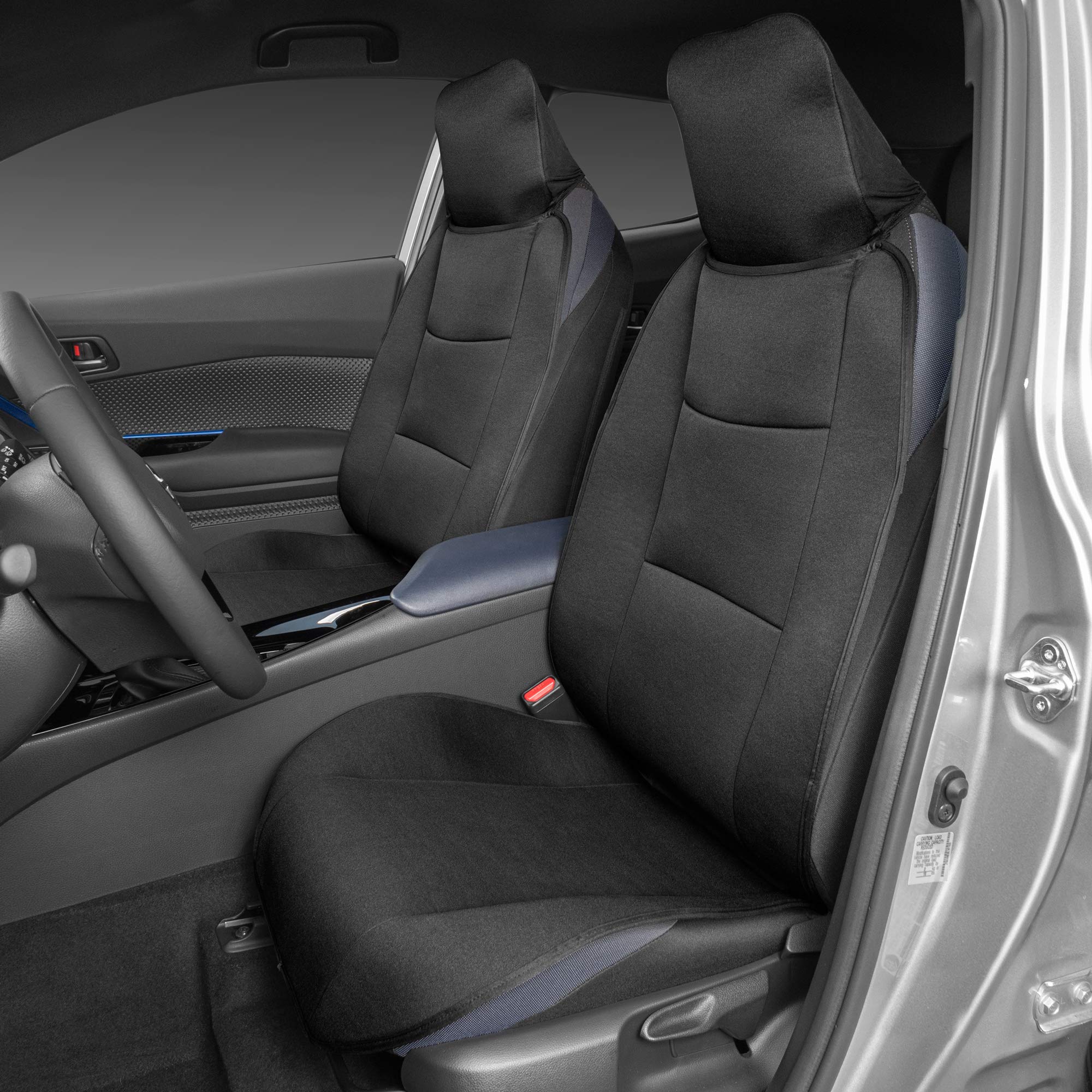 bdk-easyfit-front-seat-covers-set-of-2-with-integrated-headrest-covers-black image 2