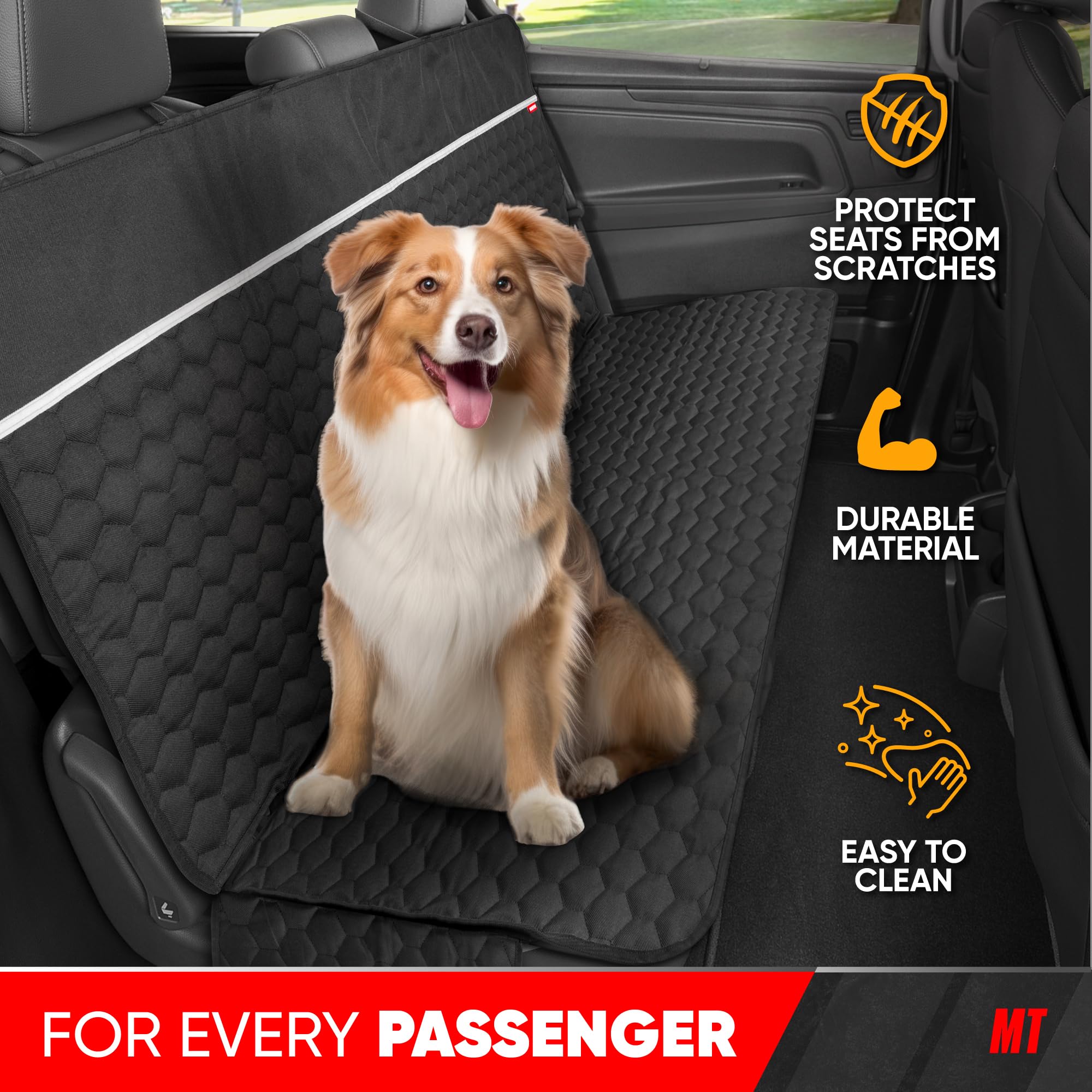 motor-trend-dog-car-seat-cover-for-back-seat-waterproof-non-slip-scratch-resista image 6
