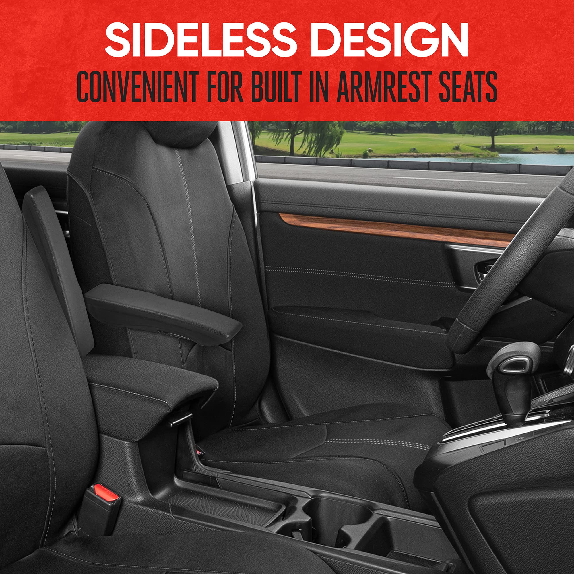 motor-trend-spillguard-waterproof-neoprene-front-seat-covers-gray-stitching-univ image 7