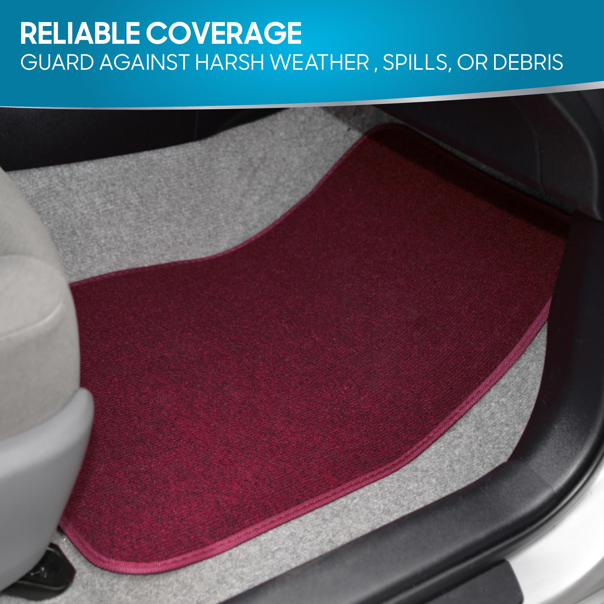 bdk-mt-100-burgundy-red-carpeted-4-piece-universal-fit-car-floor-mats-with-vinyl image 4