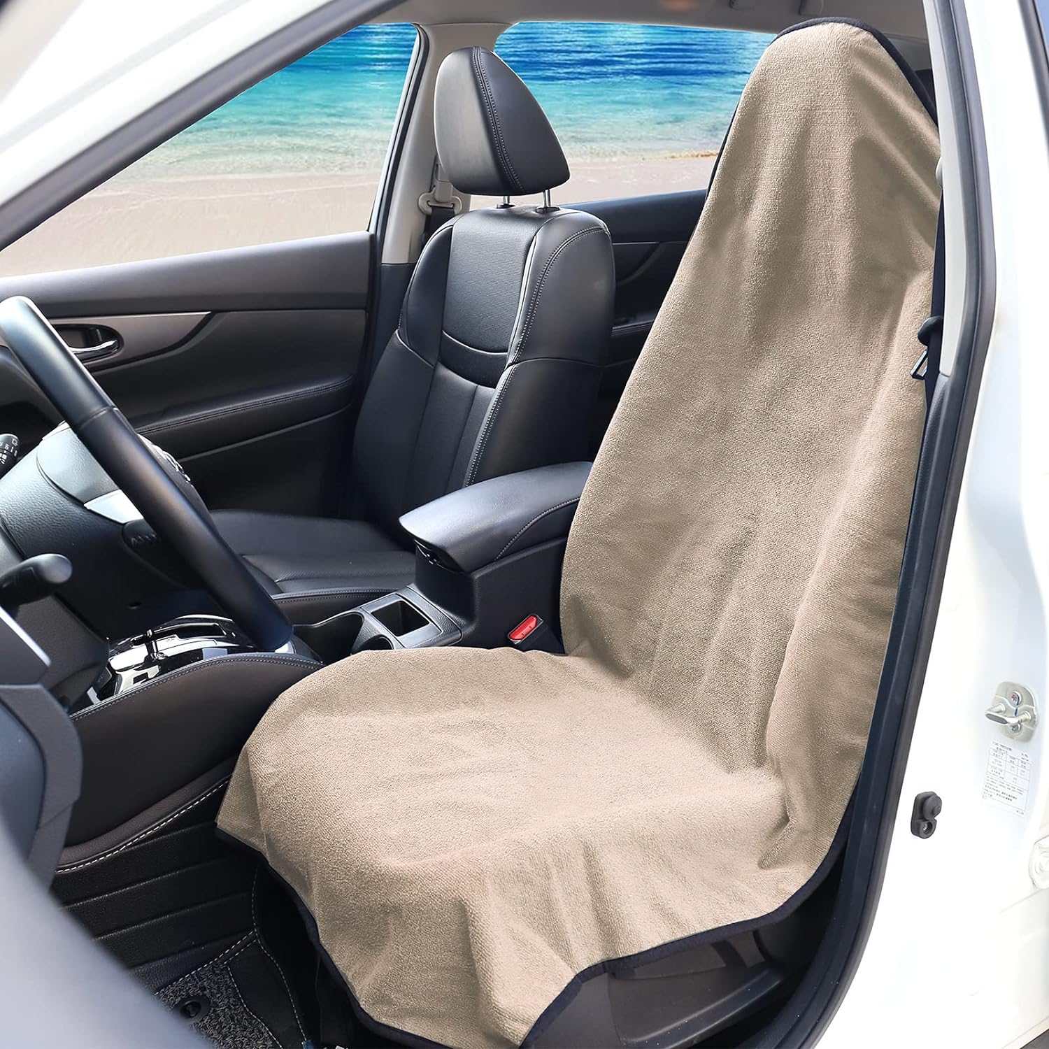 leader-accessories-waterproof-sweat-towel-seat-cover-tan image 2