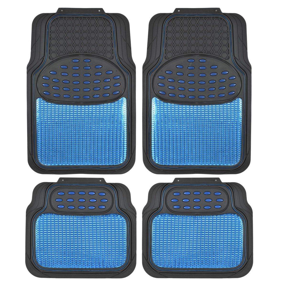 bdk-2-tone-black-pink-floor-mats-for-cars-semi-trimmable-heavy-duty-rubber-mats- image 6