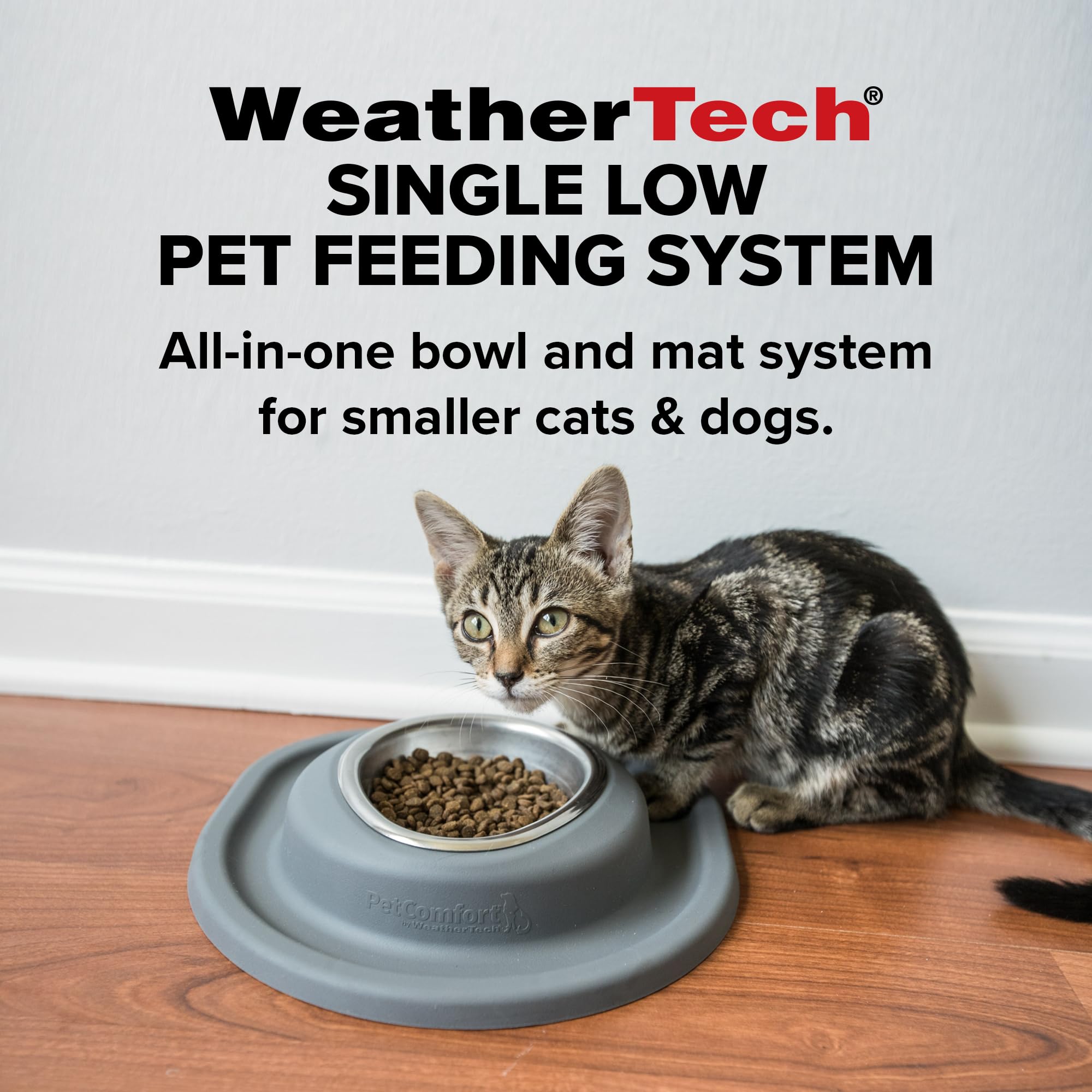 weathertech-single-low-pet-feeding-system-with-plastic-bowl-8-oz-dark-grey-psl08 image 3
