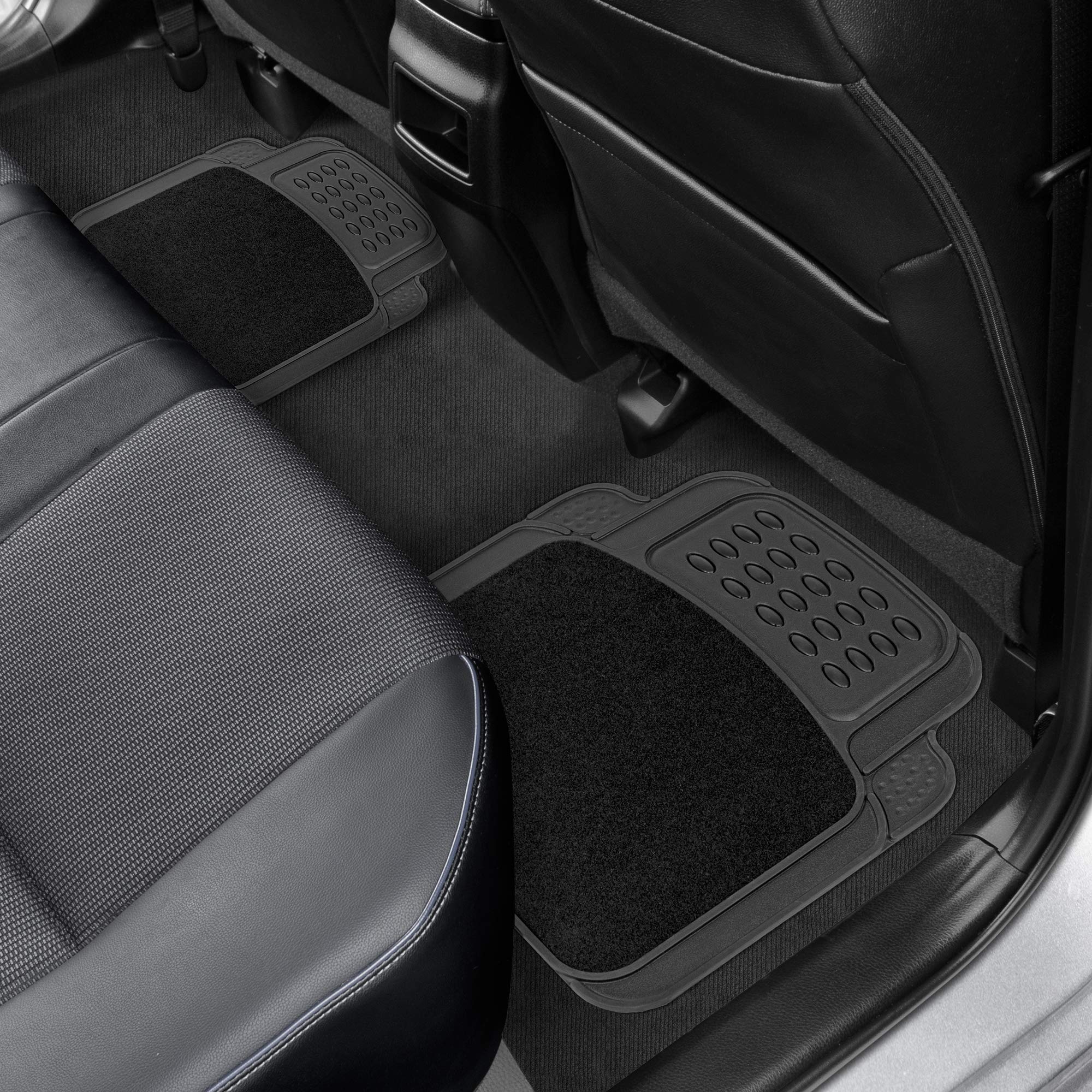bdk-hybridmat-automotive-rubber-carpet-floor-mats-front-rear-set-black-semi-trim image 8