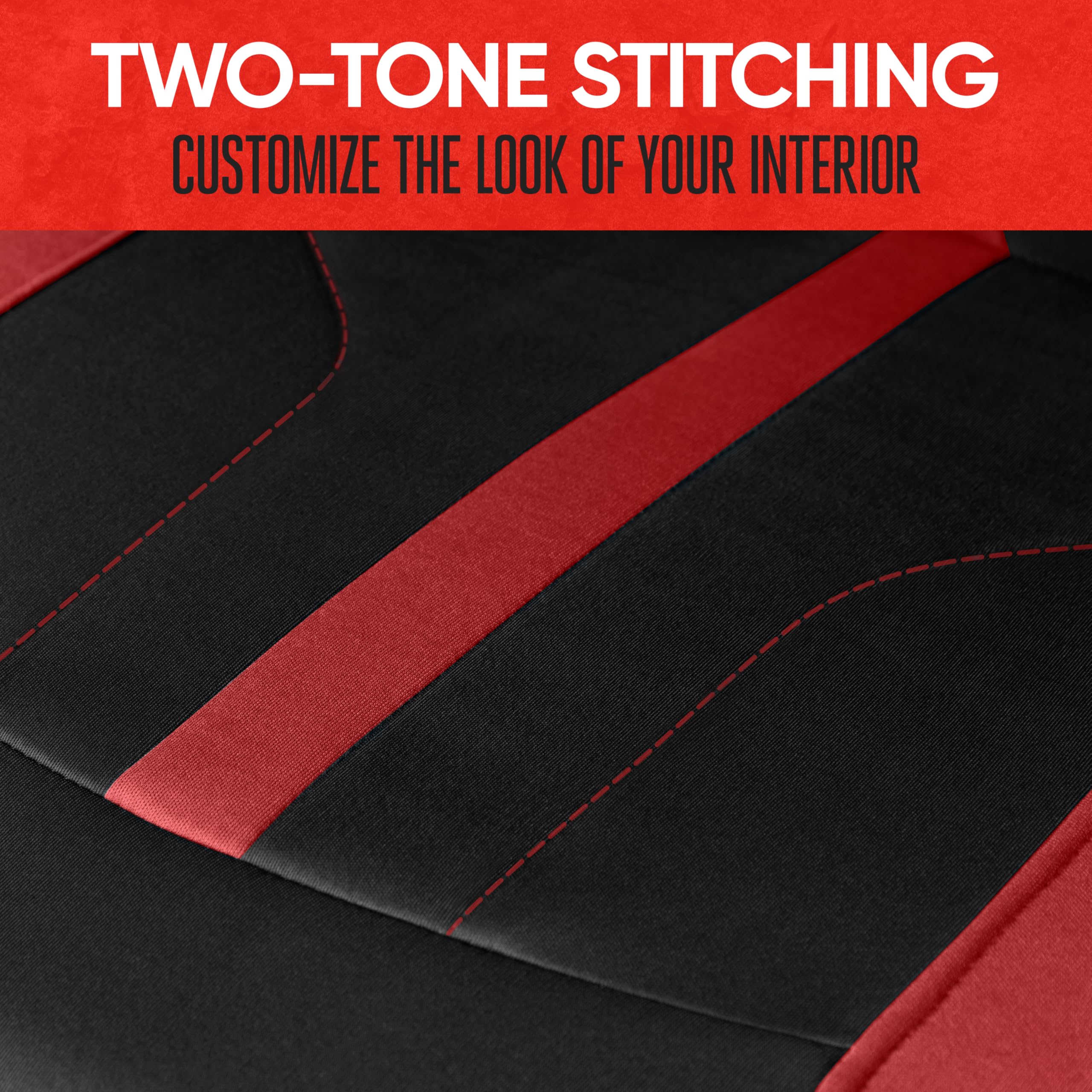 motor-trend-red-cloth-car-seat-covers-for-front-seats-premium-automotive-bucket- image 7
