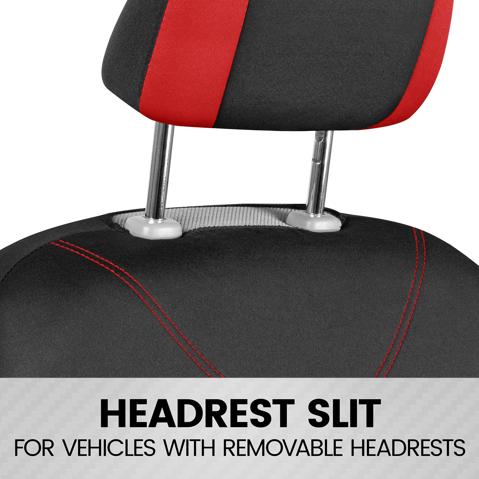 bdk-ultrasleek-red-seat-covers-full-set-9-piece-two-tone-front-and-split-rear-be image 4
