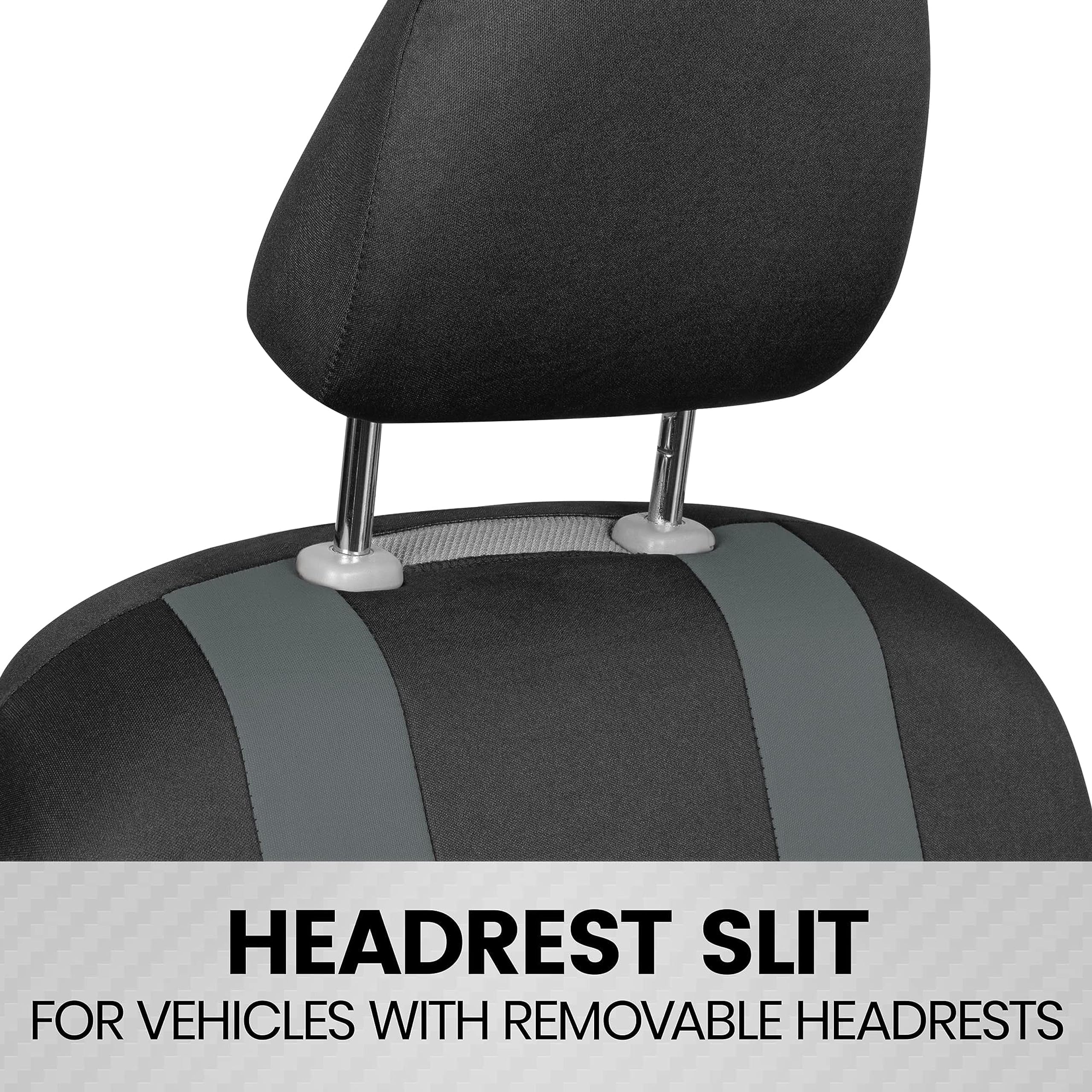 bdk-carxs-universal-fit-2-tone-light-gray-car-seat-covers-full-set-for-most-cars image 3