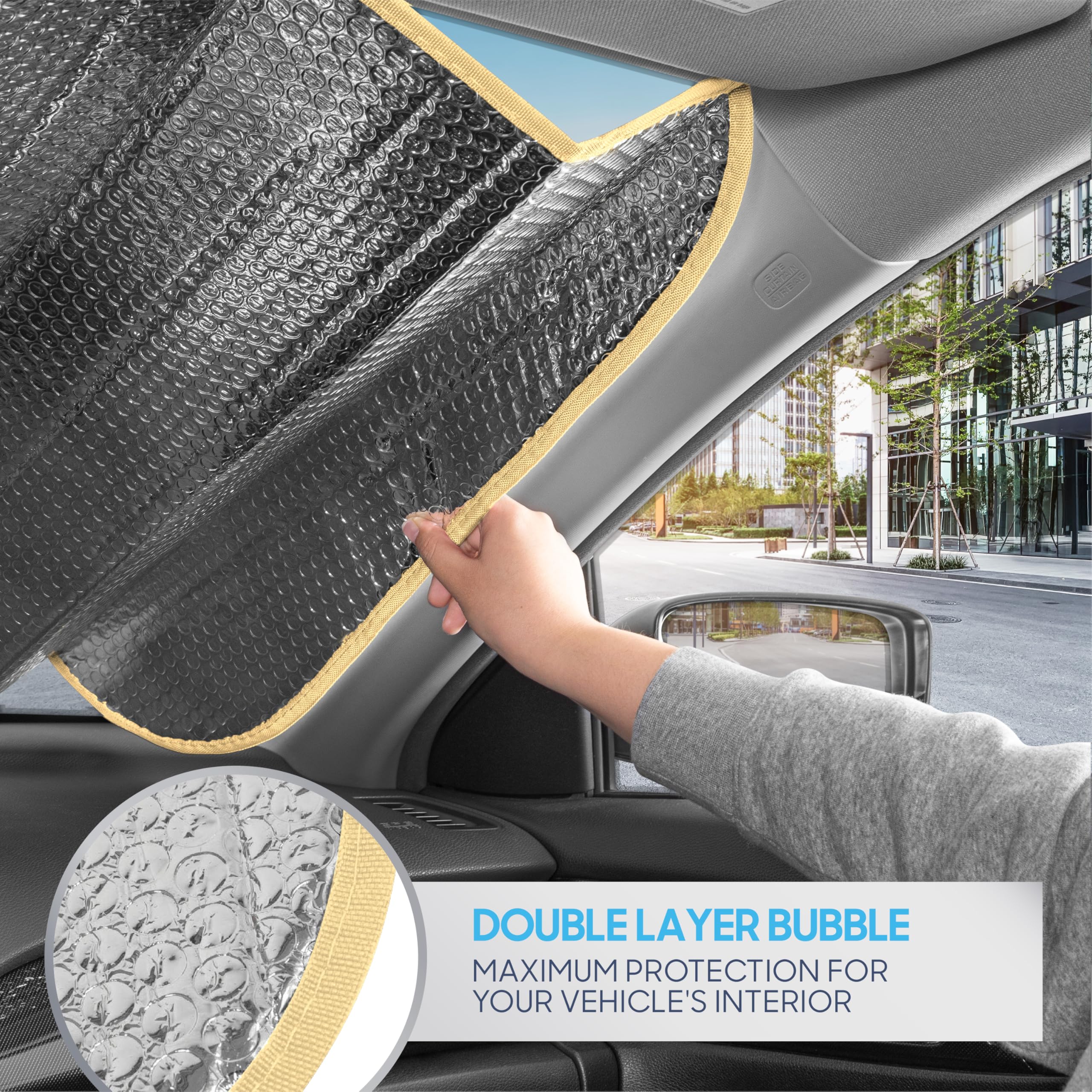 bdk-golden-sunset-palm-trees-front-windshield-sun-shade-accordion-folding-58-x-2 image 3