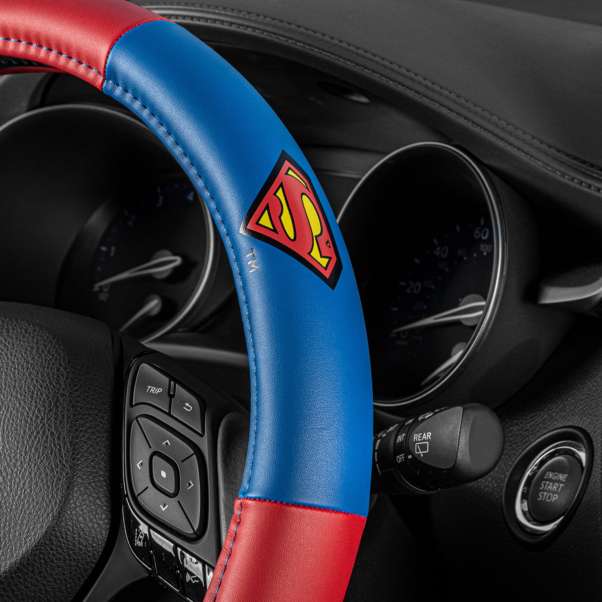 bdk-warner-bros-dc-comics-superman-steering-wheel-cover-ergonomic-grip-universal image 6