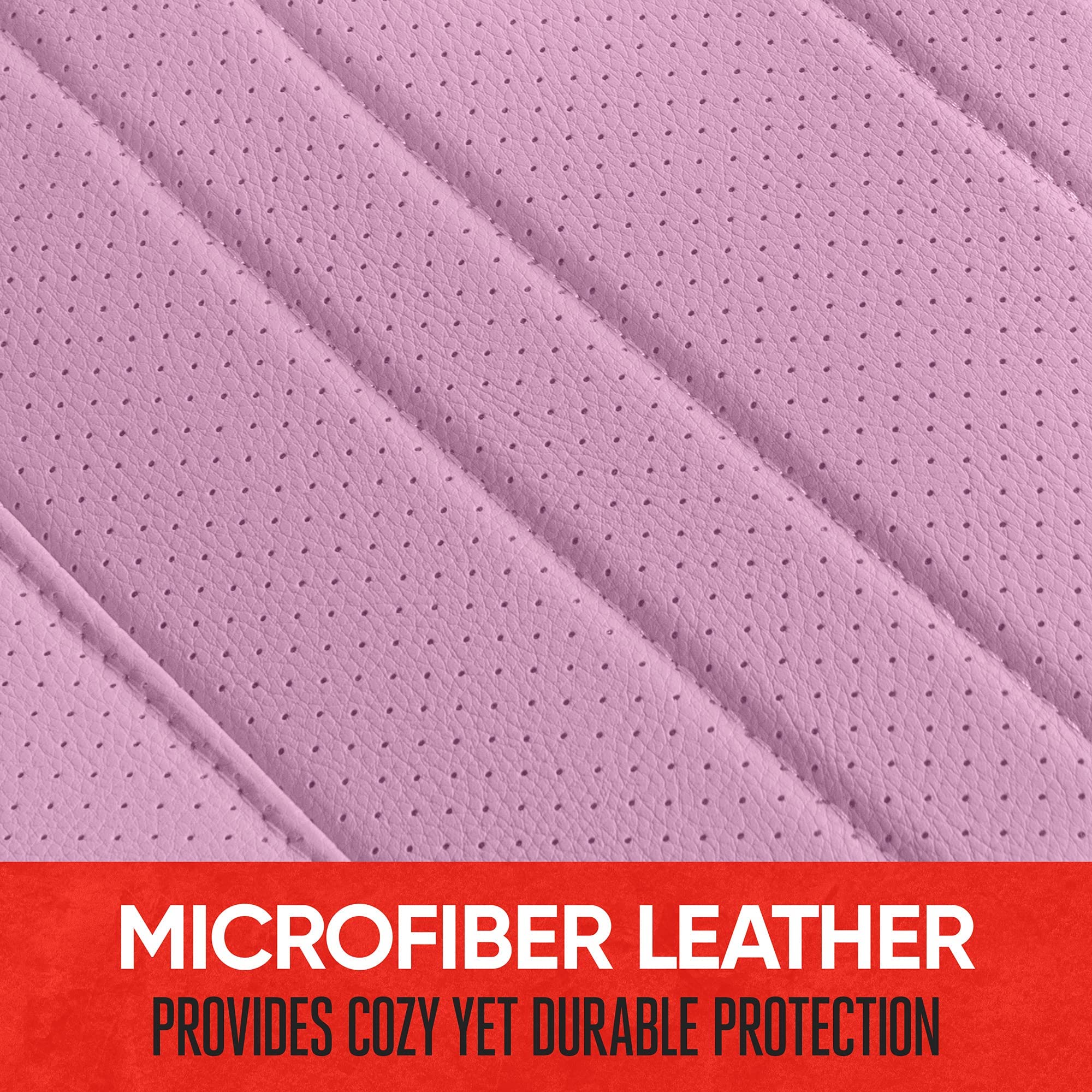 motor-trend-pink-faux-leather-universal-rear-bench-seat-cover-padded-waterproof- image 8