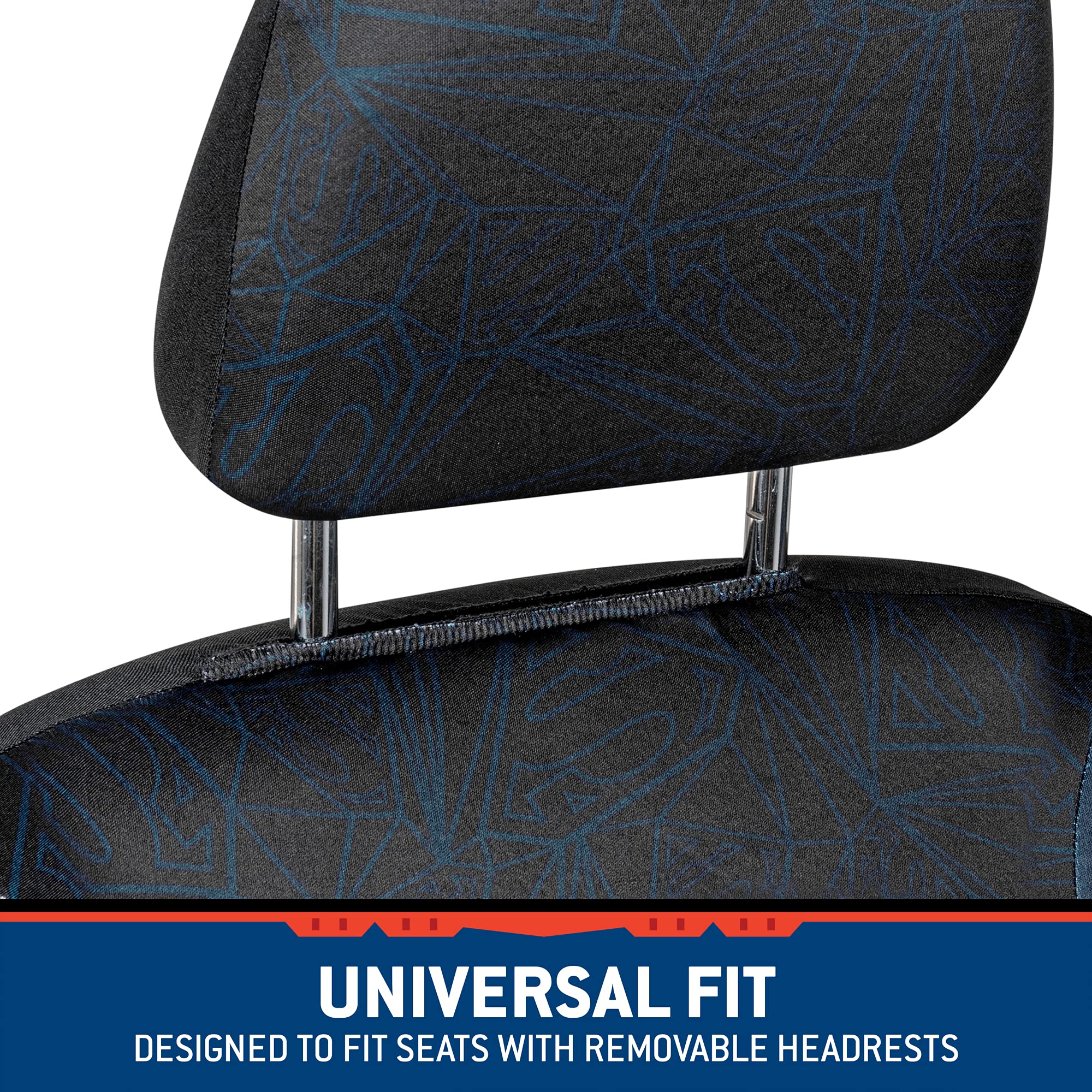 bdk-superman-universal-fit-seat-covers-with-removable-head-cover-seat-belt-pads image 4