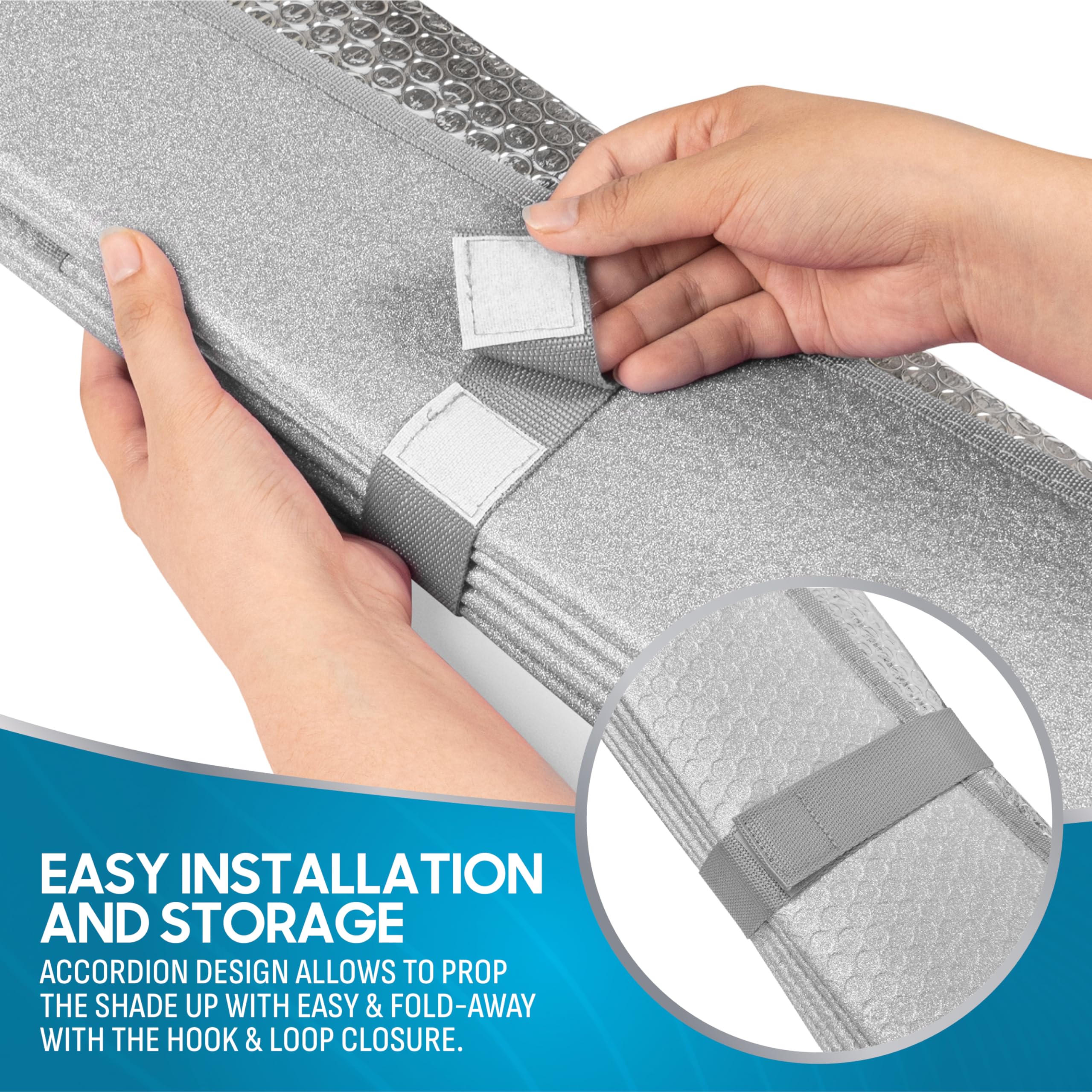 bdk-silver-glitter-windshield-sun-shade-jumbo-accordion-fold-58-x-27-for-car-suv image 5