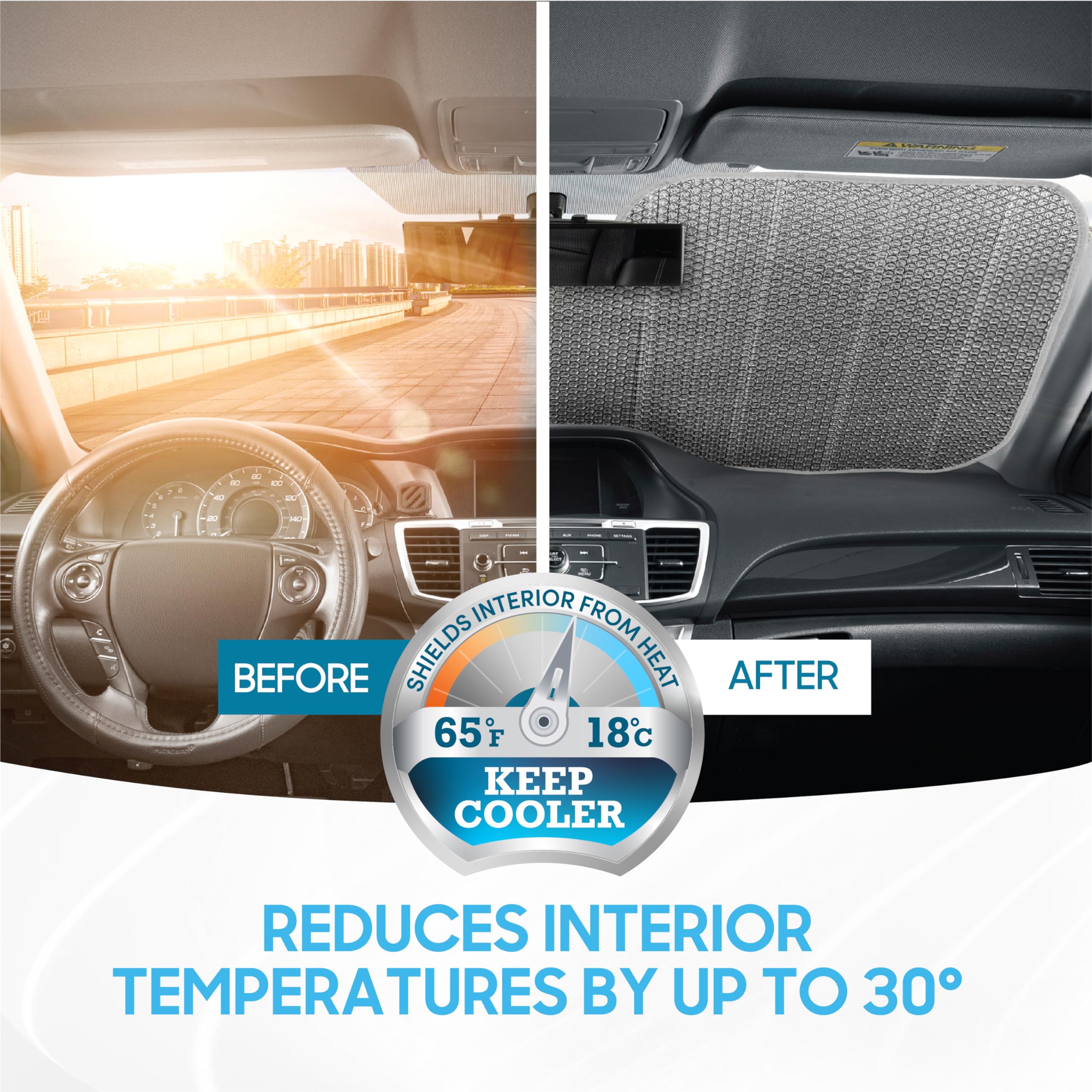 bdk-silver-glitter-windshield-sun-shade-jumbo-accordion-fold-58-x-27-for-car-suv image 3