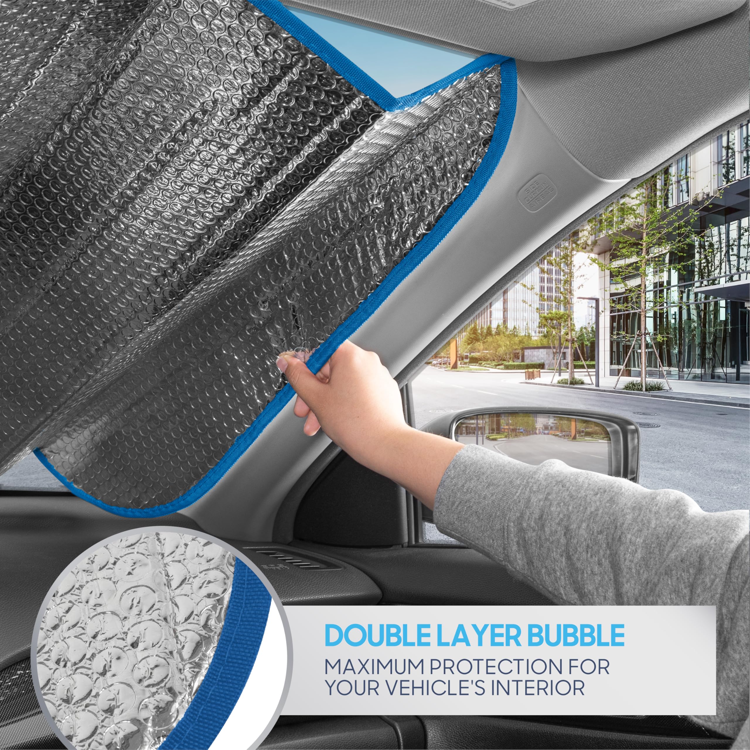 bdk-colorful-rainbow-tie-dye-windshield-sunshade-double-bubble-accordion-folding image 3