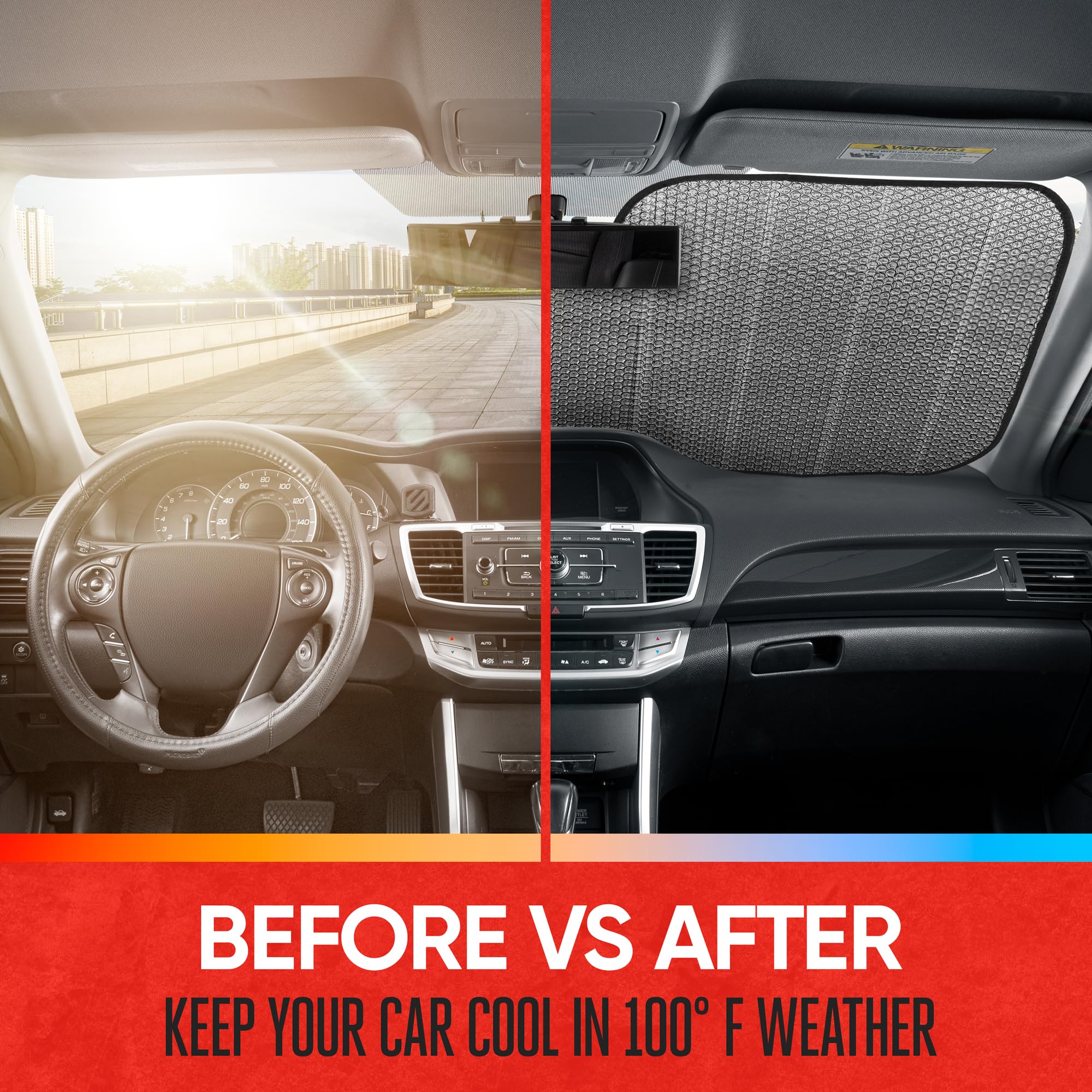motor-trend-black-accordion-folding-car-windshield-sun-shade-blackout-sun-visor- image 7