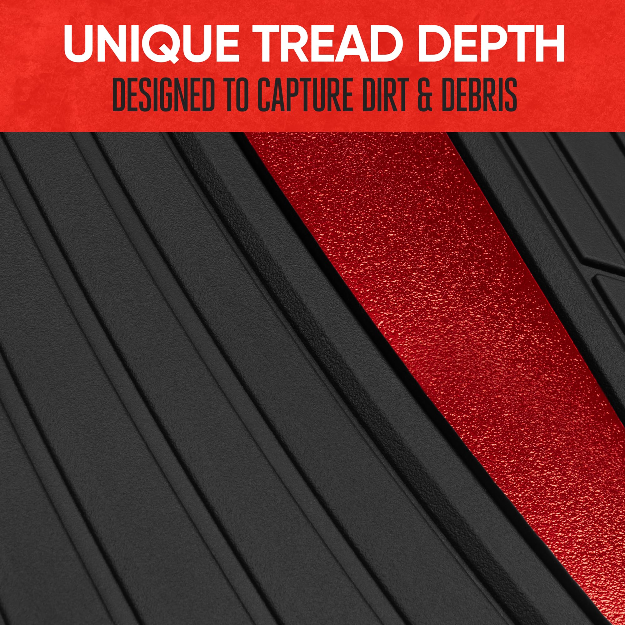 motor-trend-chrometech-car-floor-mats-full-set-all-weather-two-tone-red-chrome-t image 4